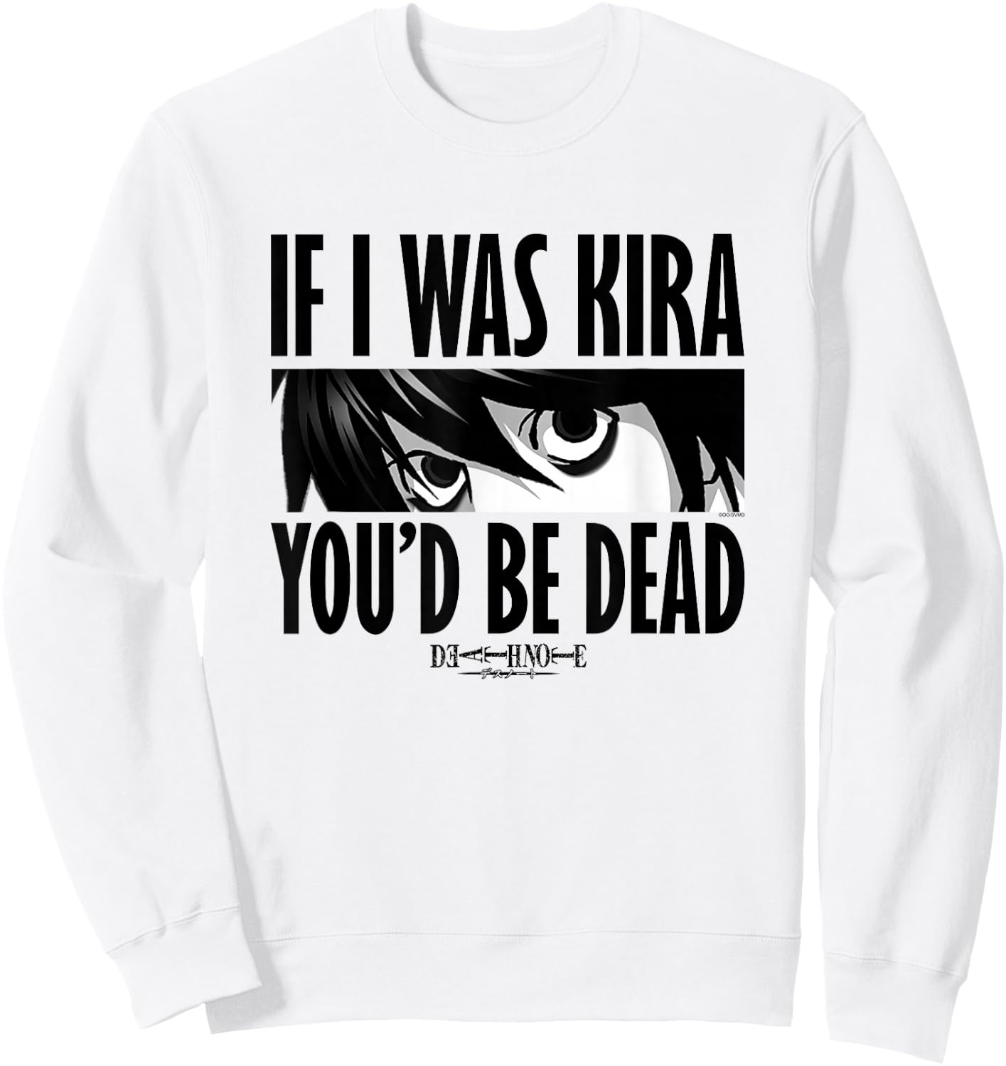 Death Note If I was Kira L Eyes Anime Sweatshirt - Sweatshirt | White