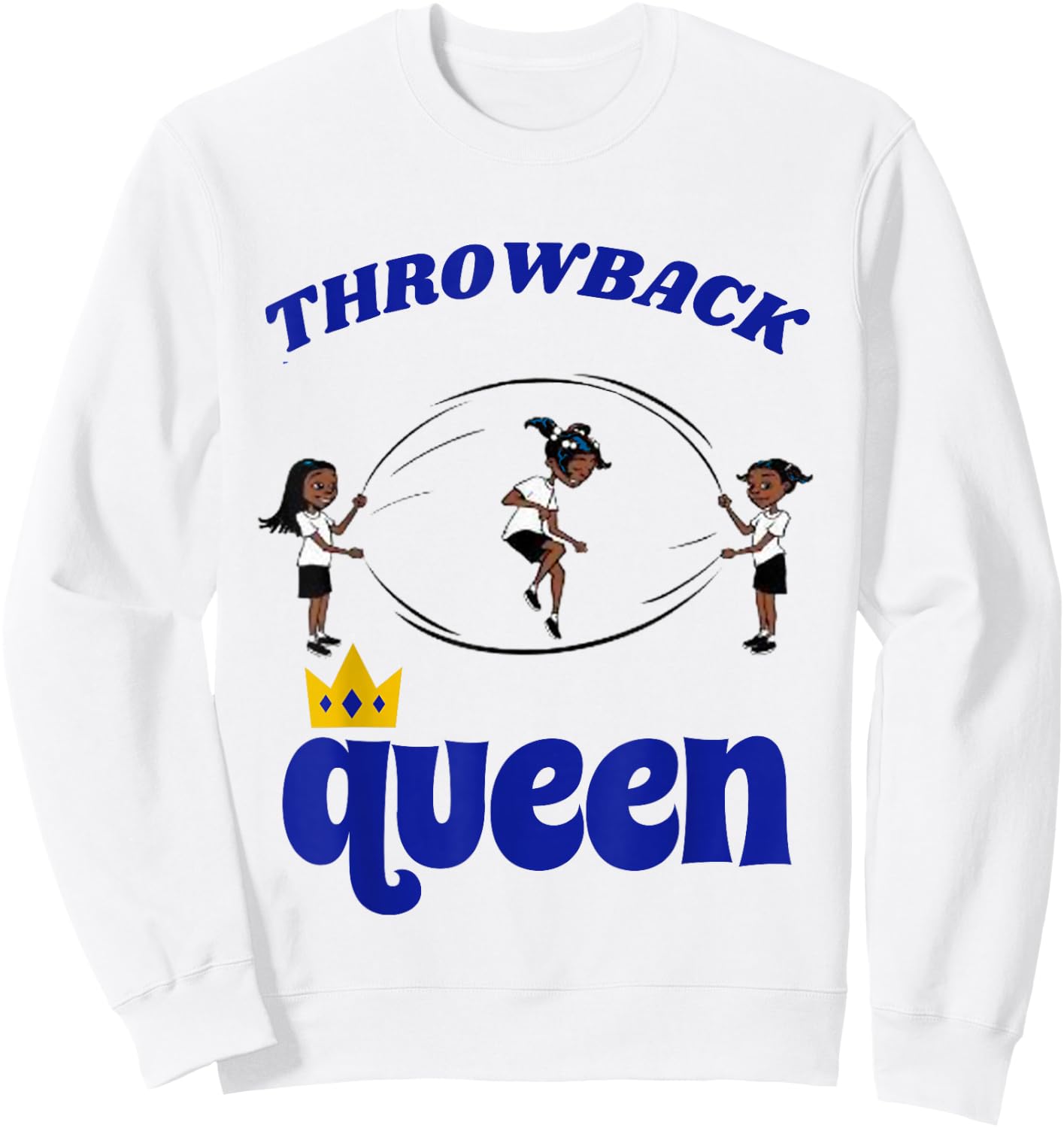 Throwback Queen Double Dutch Sweatshirt - Sweatshirt | White