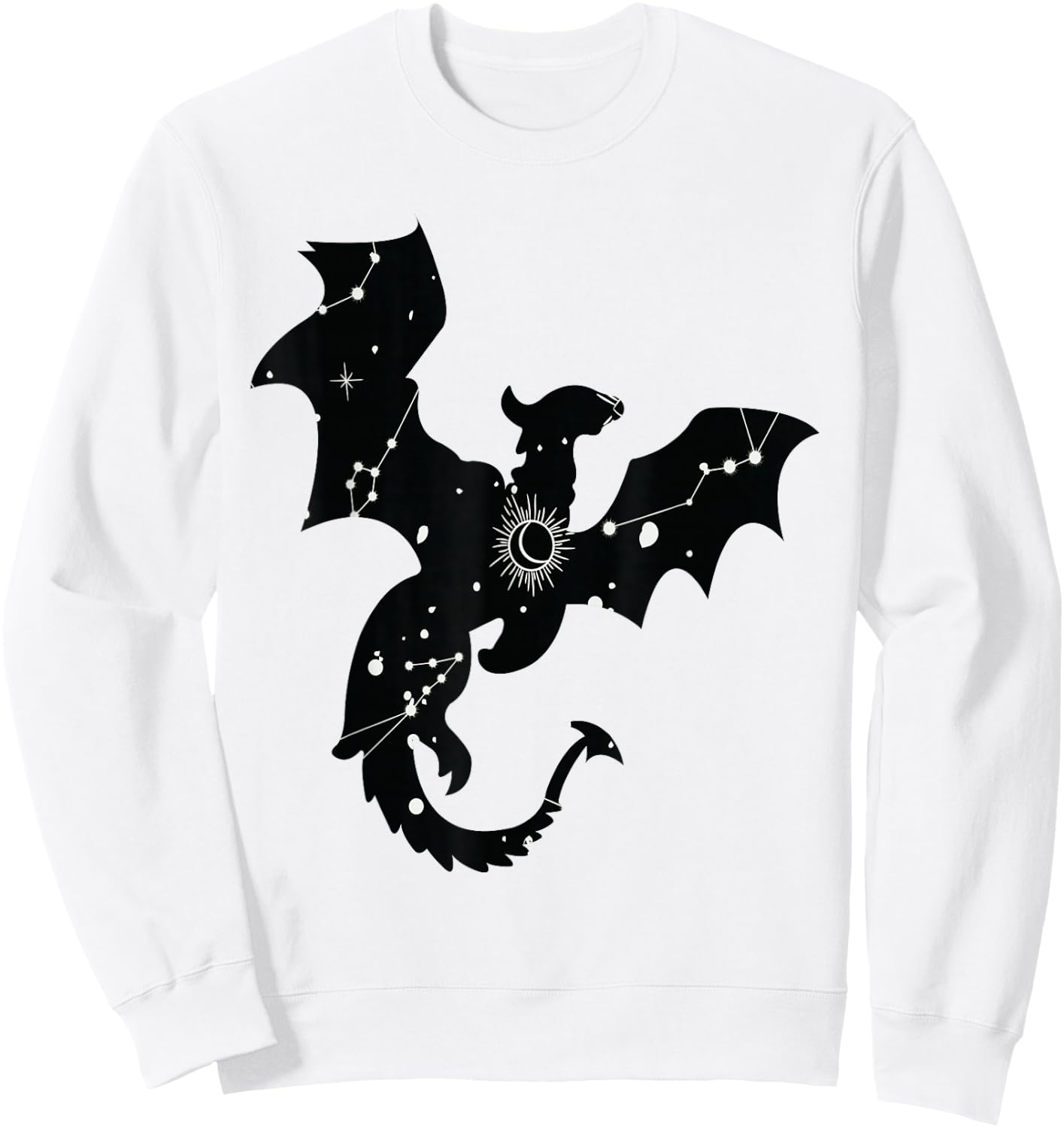 Mystical Dragon Creature Celestial Goth Aesthetic Sweatshirt - Sweatshirt | White