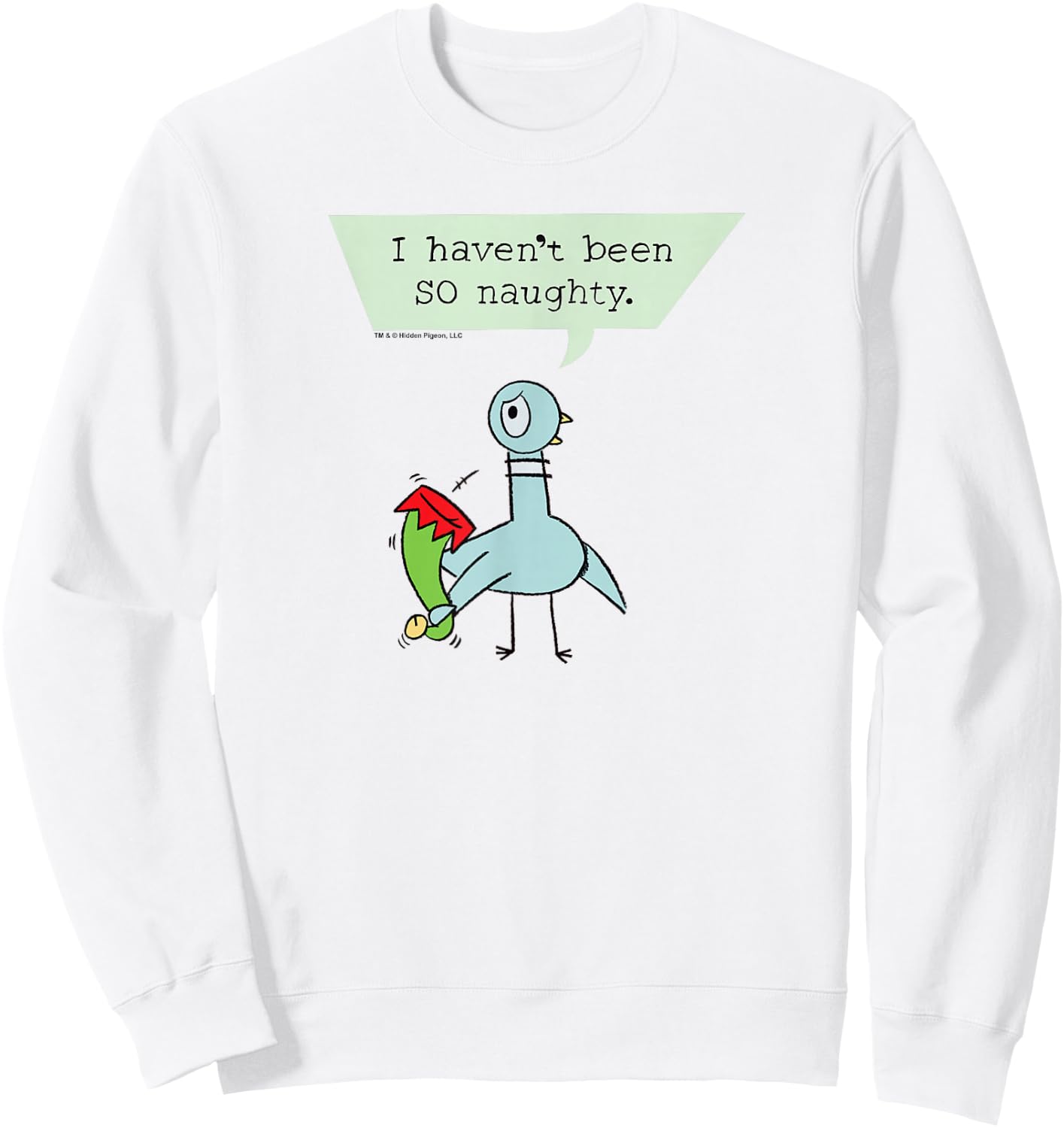The Pigeon Naughty Christmas Pigeon Sweatshirt - Sweatshirt | White