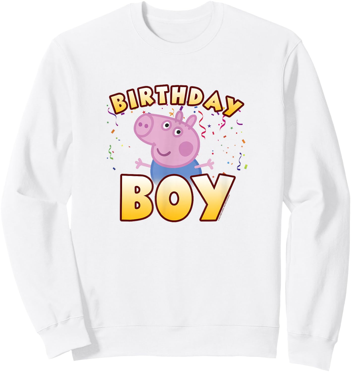 Peppa Pig George Birthday Boy Holiday Confetti Logo Sweatshirt - Sweatshirt | White