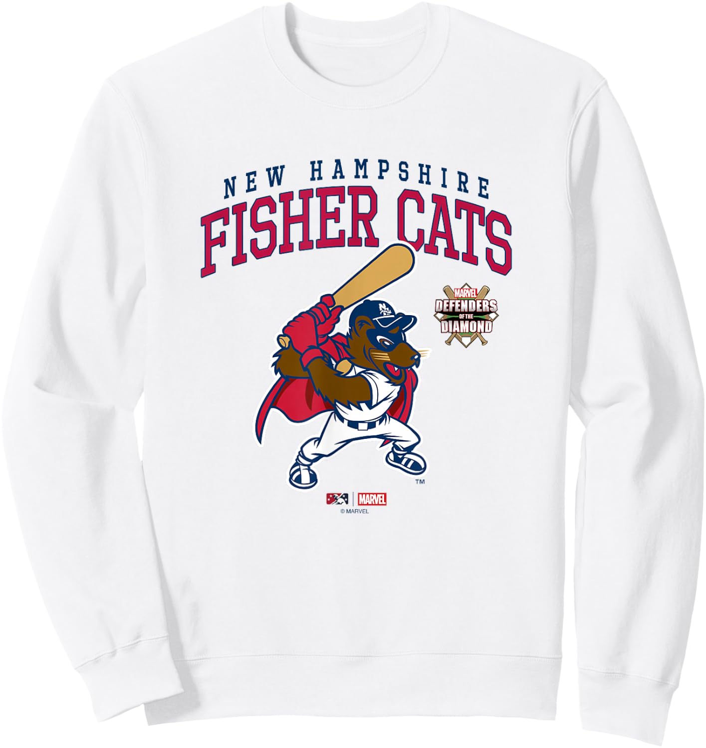 Marvel x MiLB New Hampshire Fisher Cats Big Chest Logo Sweatshirt - Sweatshirt | White