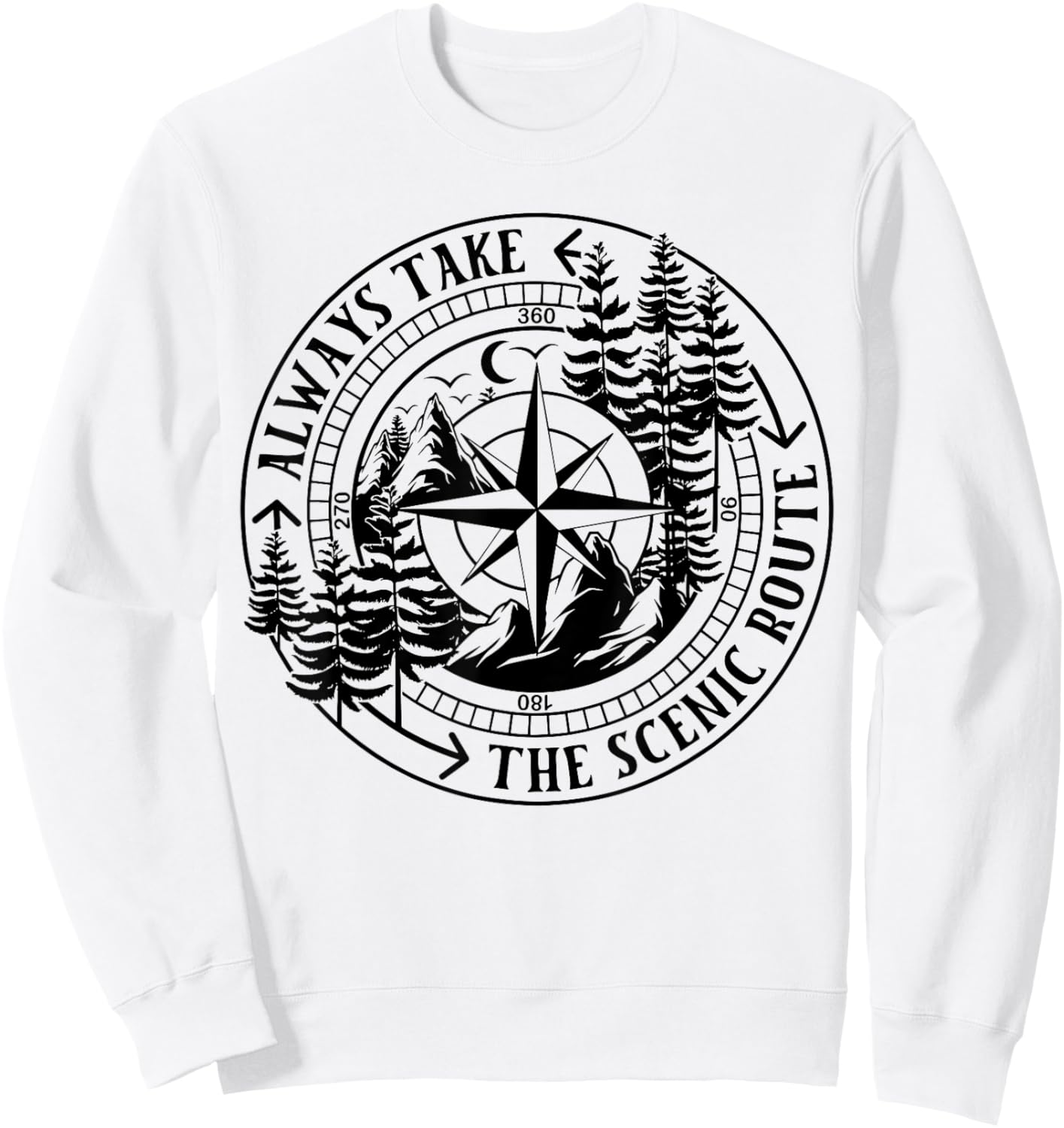 Always Take The Scenic Route Sweatshirt - Sweatshirt | White