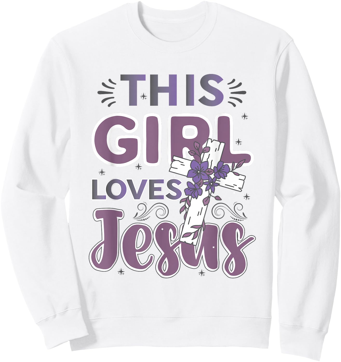 This Girl Loves Jesus Cute Christian Girl Jesus Sweatshirt - Sweatshirt | White