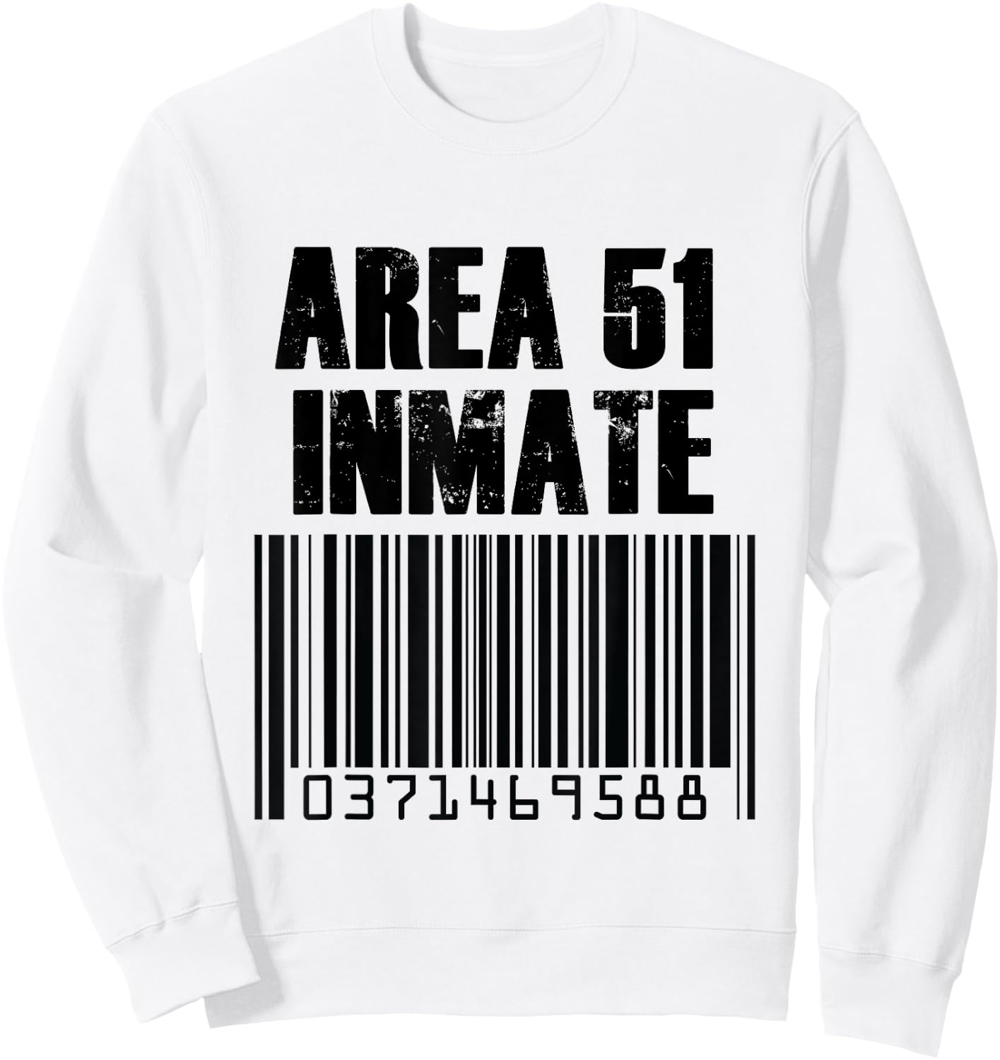 Area 51 Inmate Barcode Alien Green Costume Sweatshirt - Sweatshirt | White