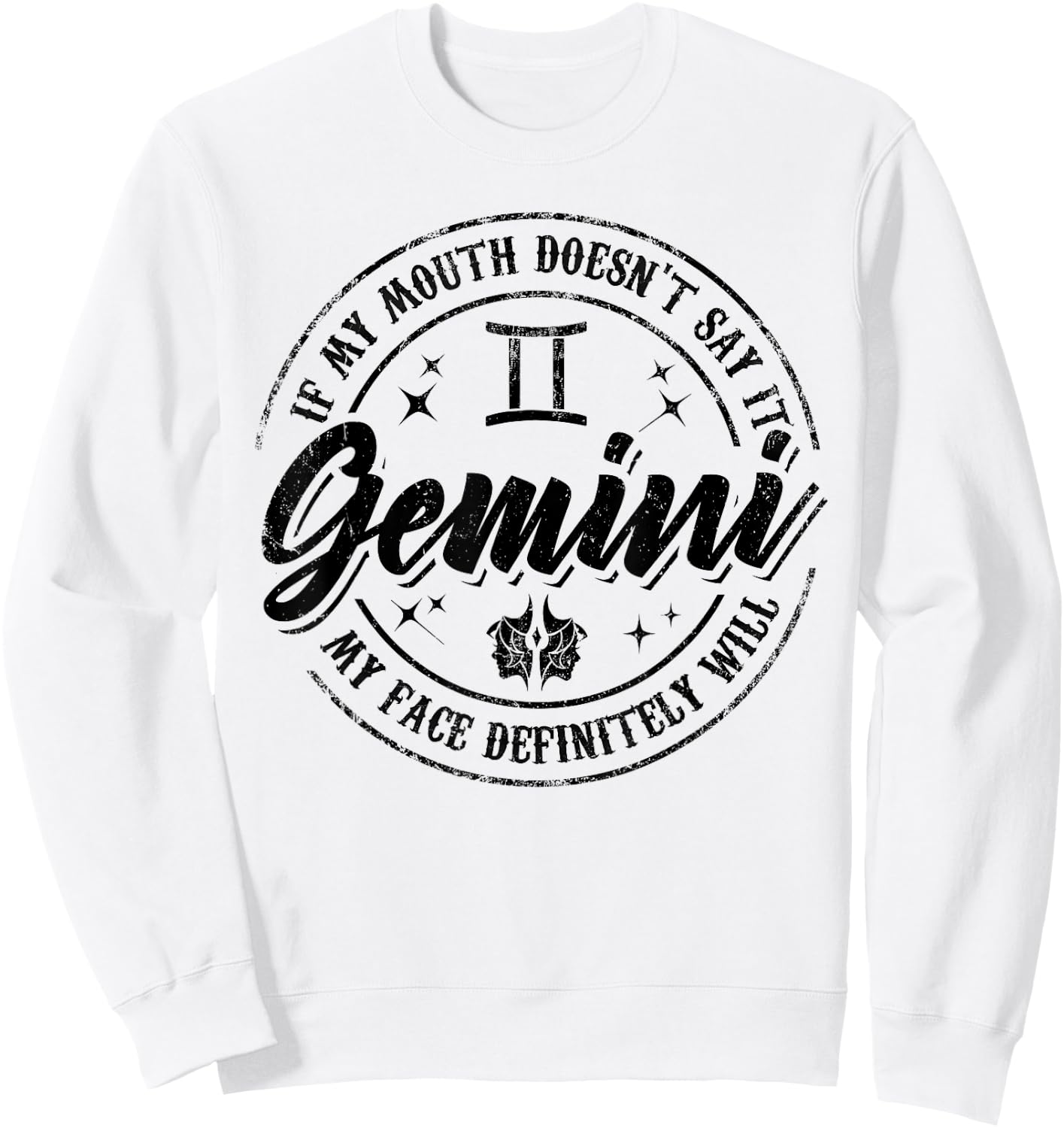 Gemini Horoscope Astrology Birthday Zodiac Sign Men Women Sweatshirt - Sweatshirt | White