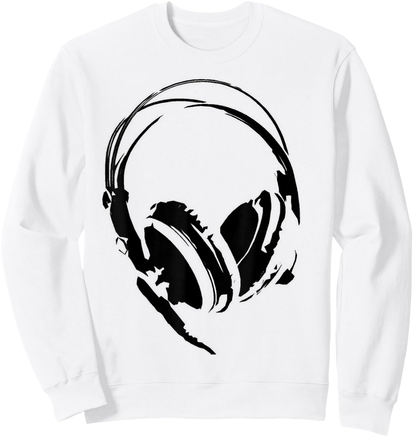 Headphones Shirt Anime DJ Black Man Woman Child White Sweatshirt - Sweatshirt | White