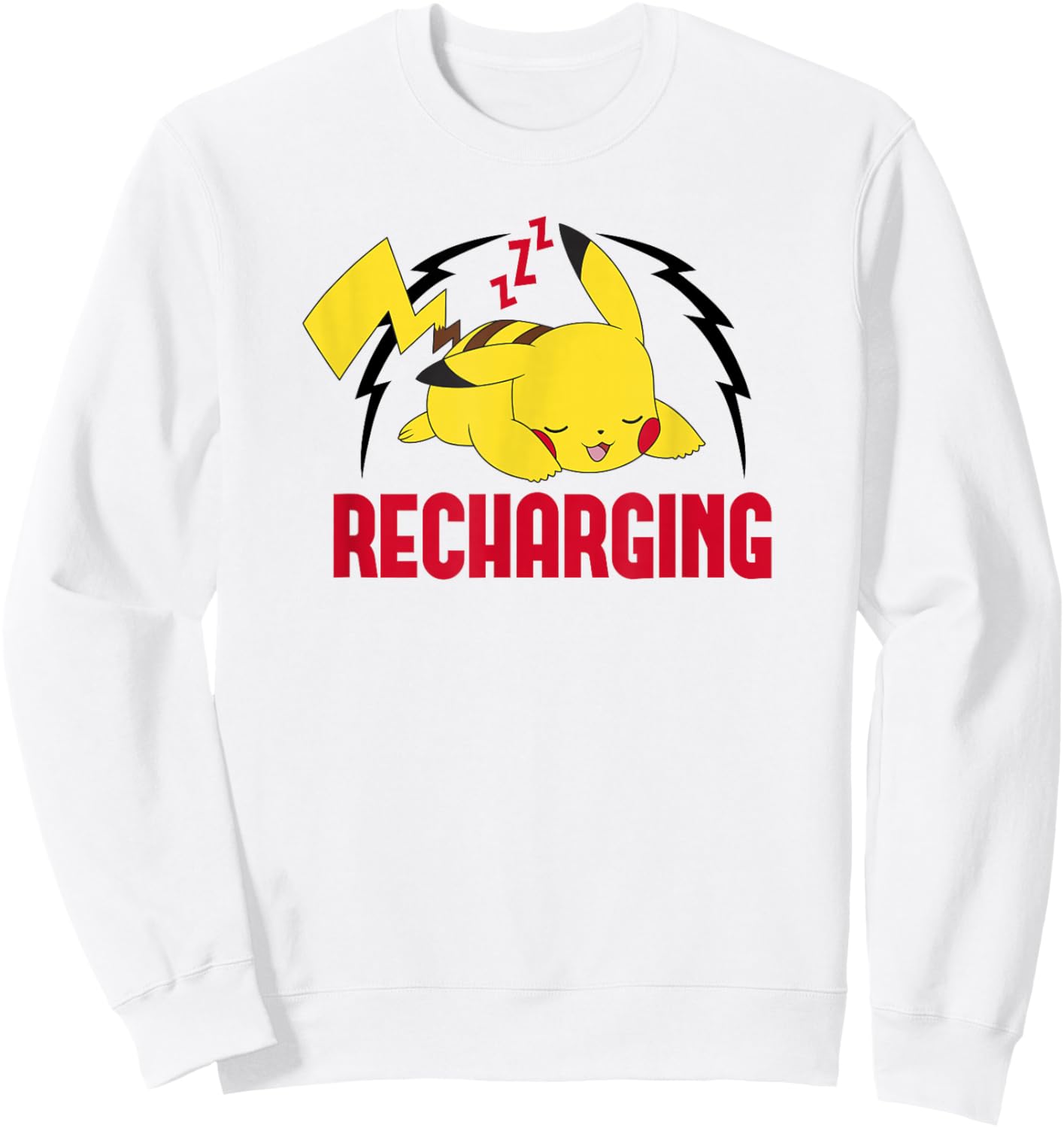 Pokémon Pikachu Sleeping Recharging Poster Sweatshirt - Sweatshirt | White