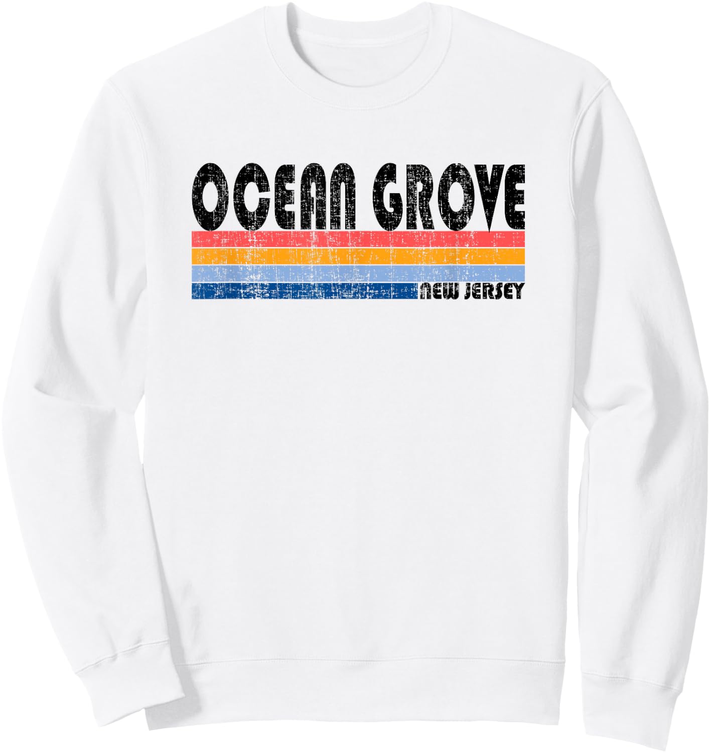 Vintage 70s 80s Style Ocean Grove, NJ Sweatshirt - Sweatshirt | White