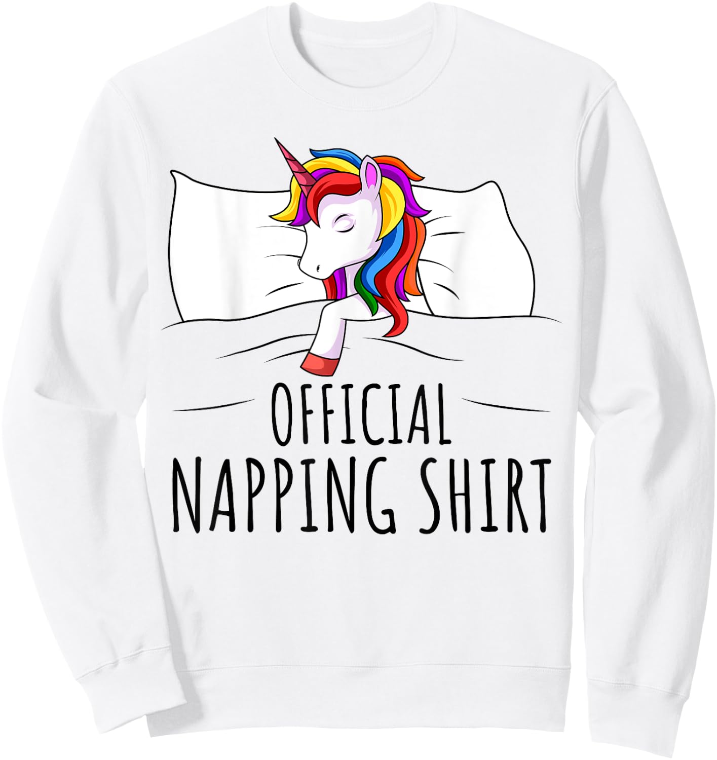 Sleeping Unicorn Girls Women Official Napping Sweatshirt - Sweatshirt | White