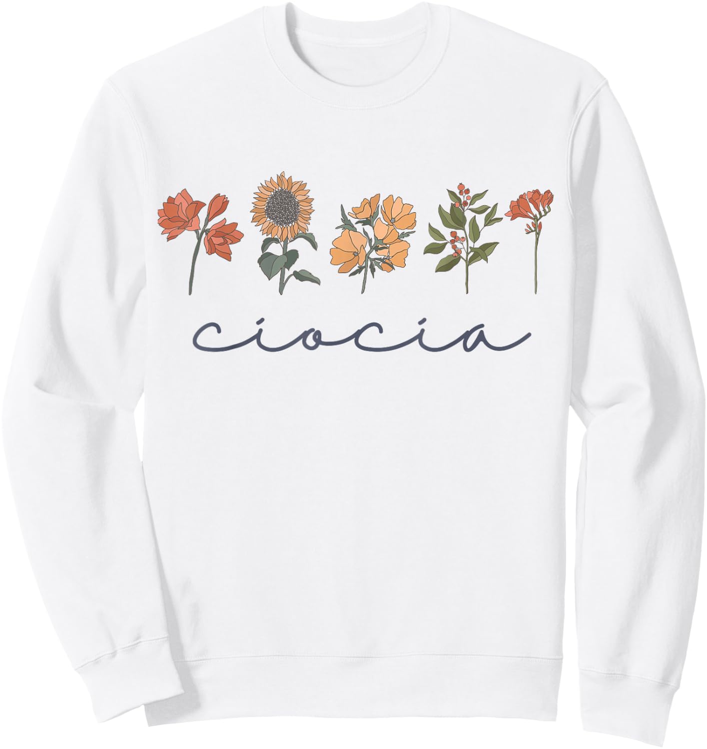 Ciocia Polish Aunt Cute Great Aunt Boho Wildflowers Poland Sweatshirt - Sweatshirt | White