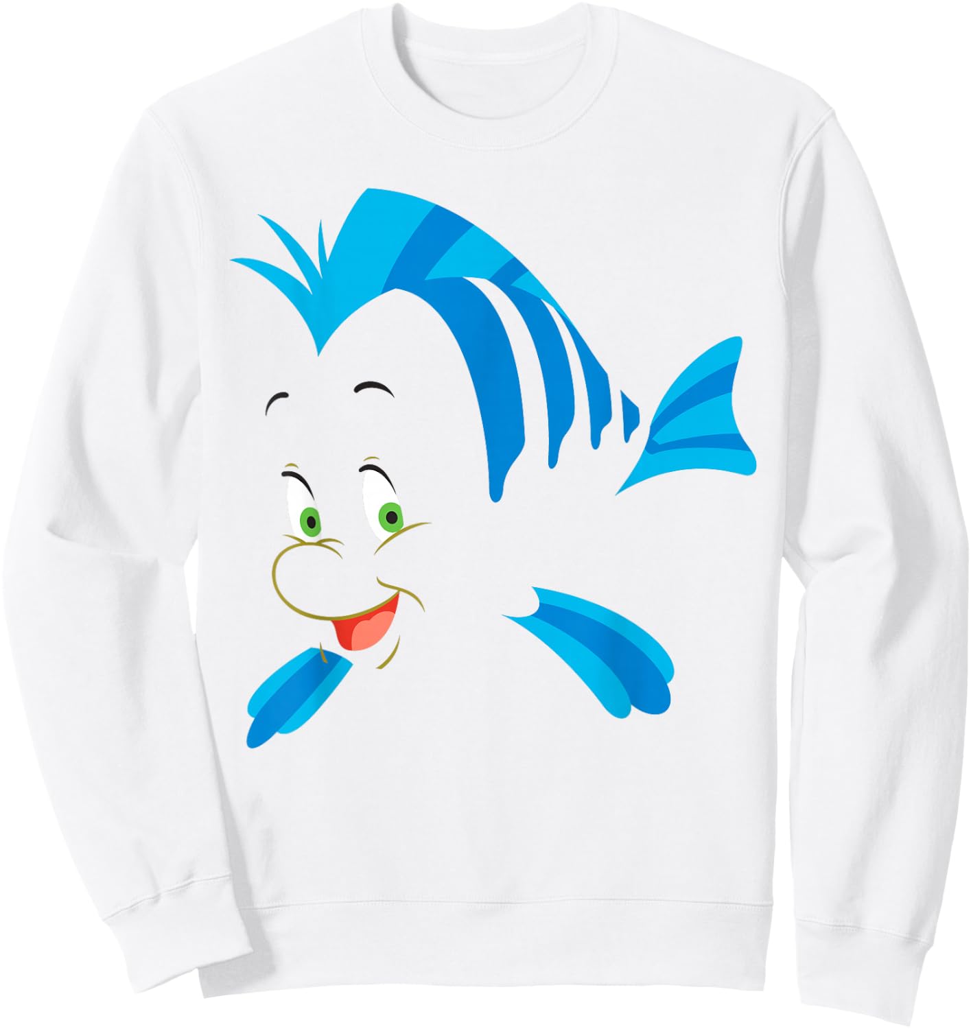 Disney The Little Mermaid Flounder Costume Small Sweatshirt - Sweatshirt | White