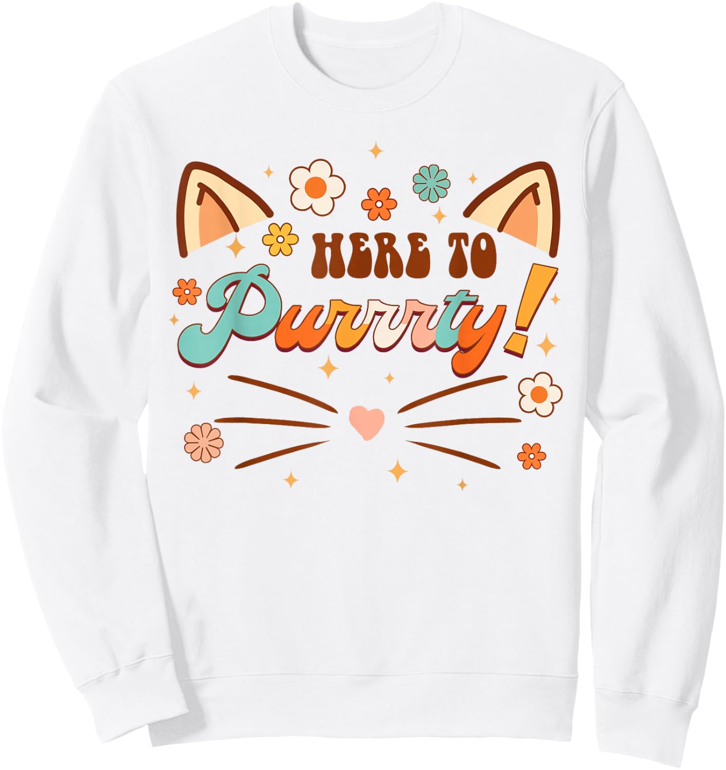 Here To Purrty Bridesmaid Bride Babe Bachelorette Matching Sweatshirt - Sweatshirt | White