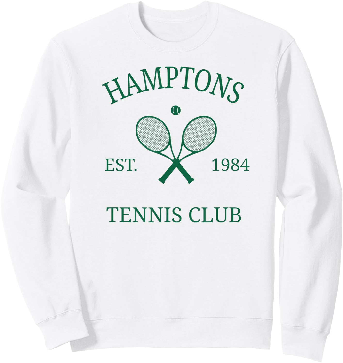 Hamptons Athletics Tennis Club Racquet Prep Vintage NY Sweatshirt - Sweatshirt | White