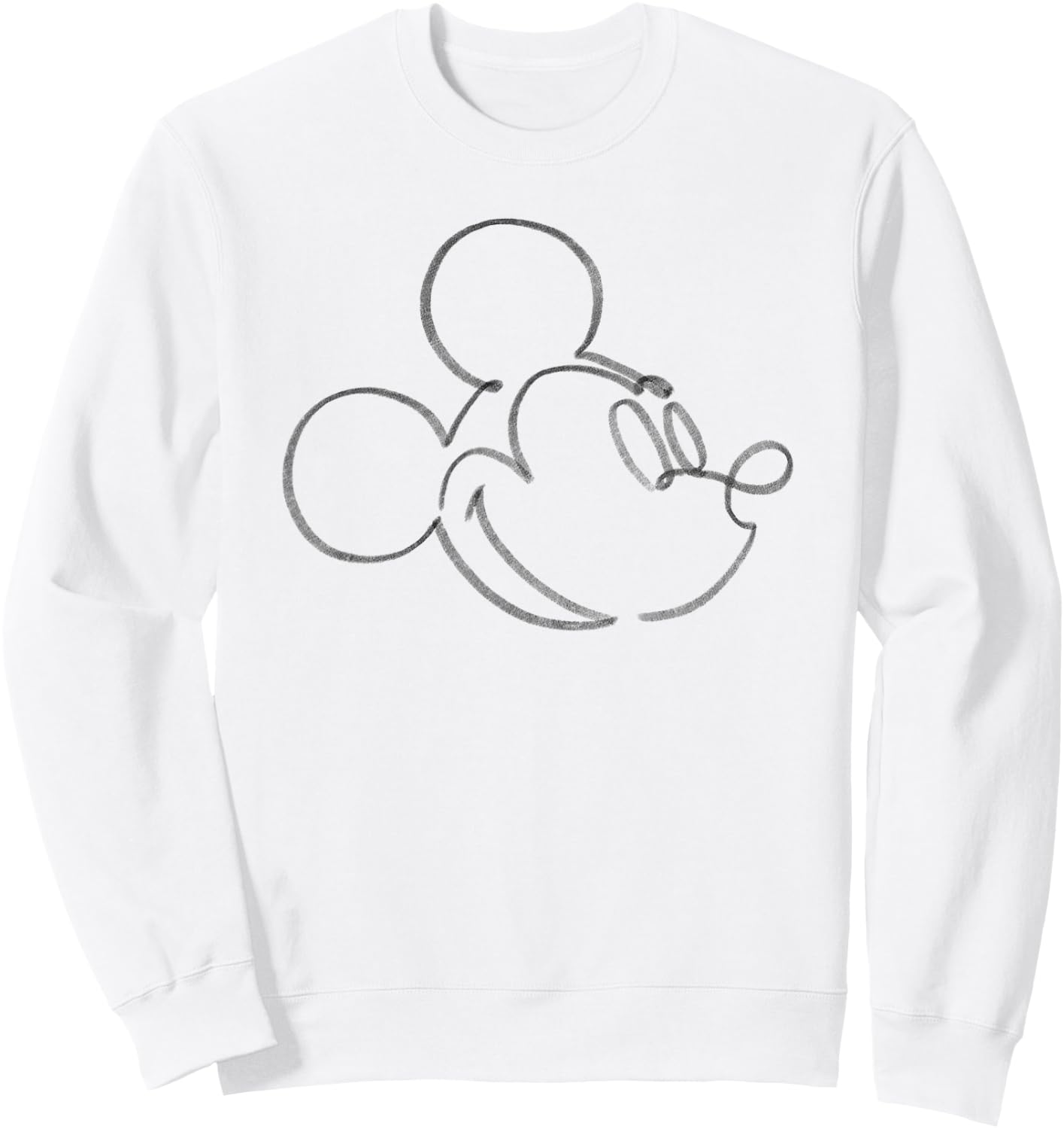 Disney Mickey Mouse Head Artist Pencil Doodle Retro Vintage Small Sweatshirt - Sweatshirt | White
