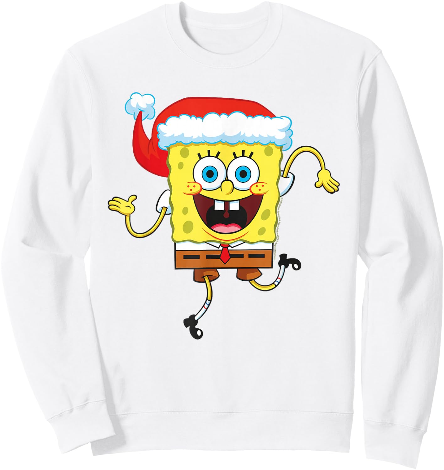 SpongeBob SquarePants Christmas Santa Hat Sweatshirt - Sweatshirt | White