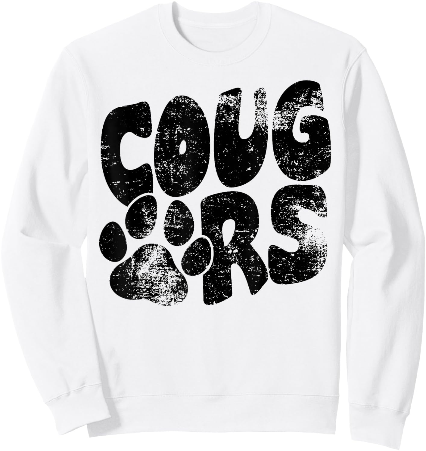 Cougars Football School Sports Fan Team Spirit Sweatshirt - Sweatshirt | White