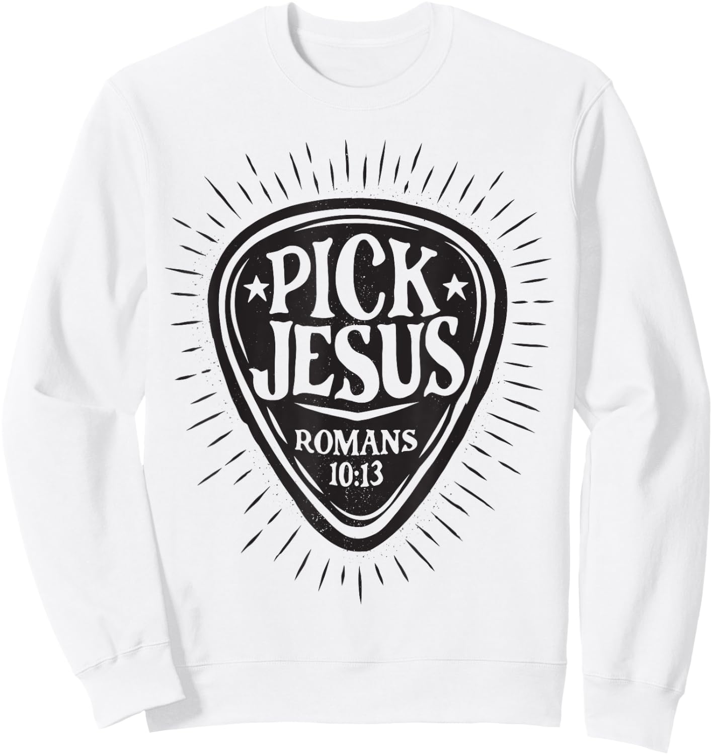 Guitar Pick Jesus Christian Music Guitarist Pastor Retro Sweatshirt - Sweatshirt | White