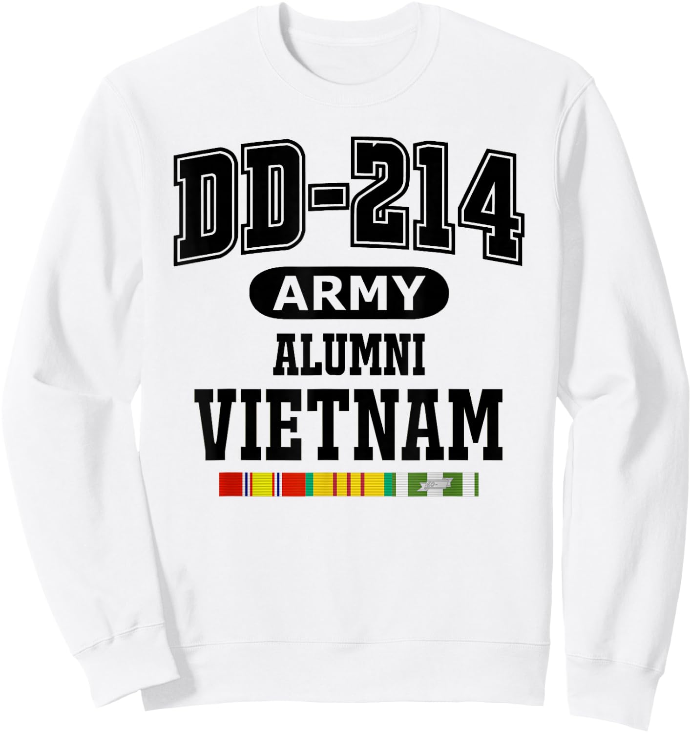 DD-214 Army Vietnam Veteran Black Sweatshirt - Sweatshirt | White