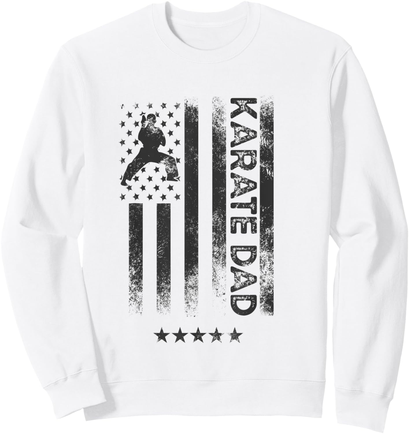 USA American Flag - Karate Dad Sweatshirt - Sweatshirt | White