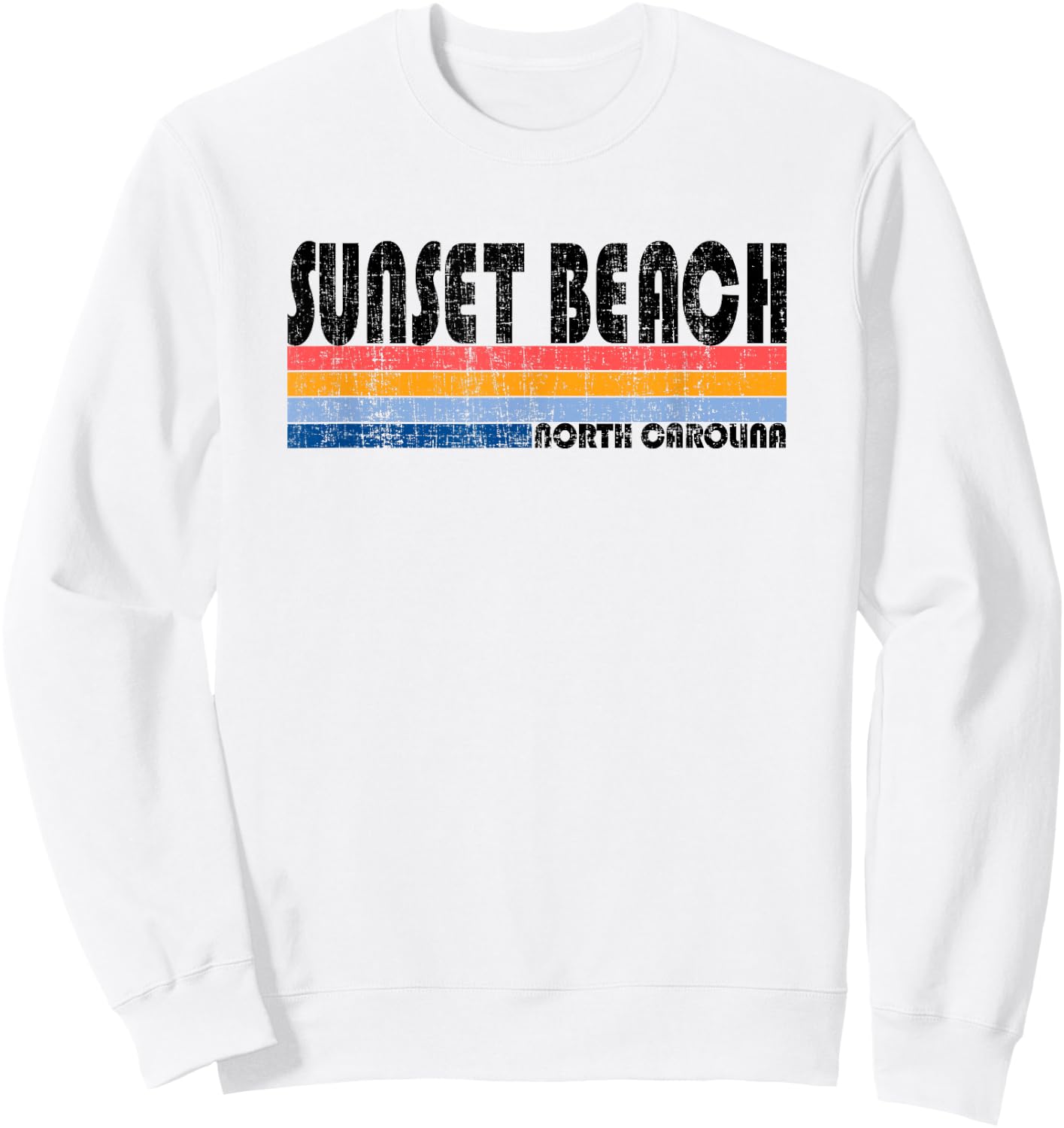 Vintage 70s 80s Style Sunset Beach, NC Women Sweatshirt - Sweatshirt | White