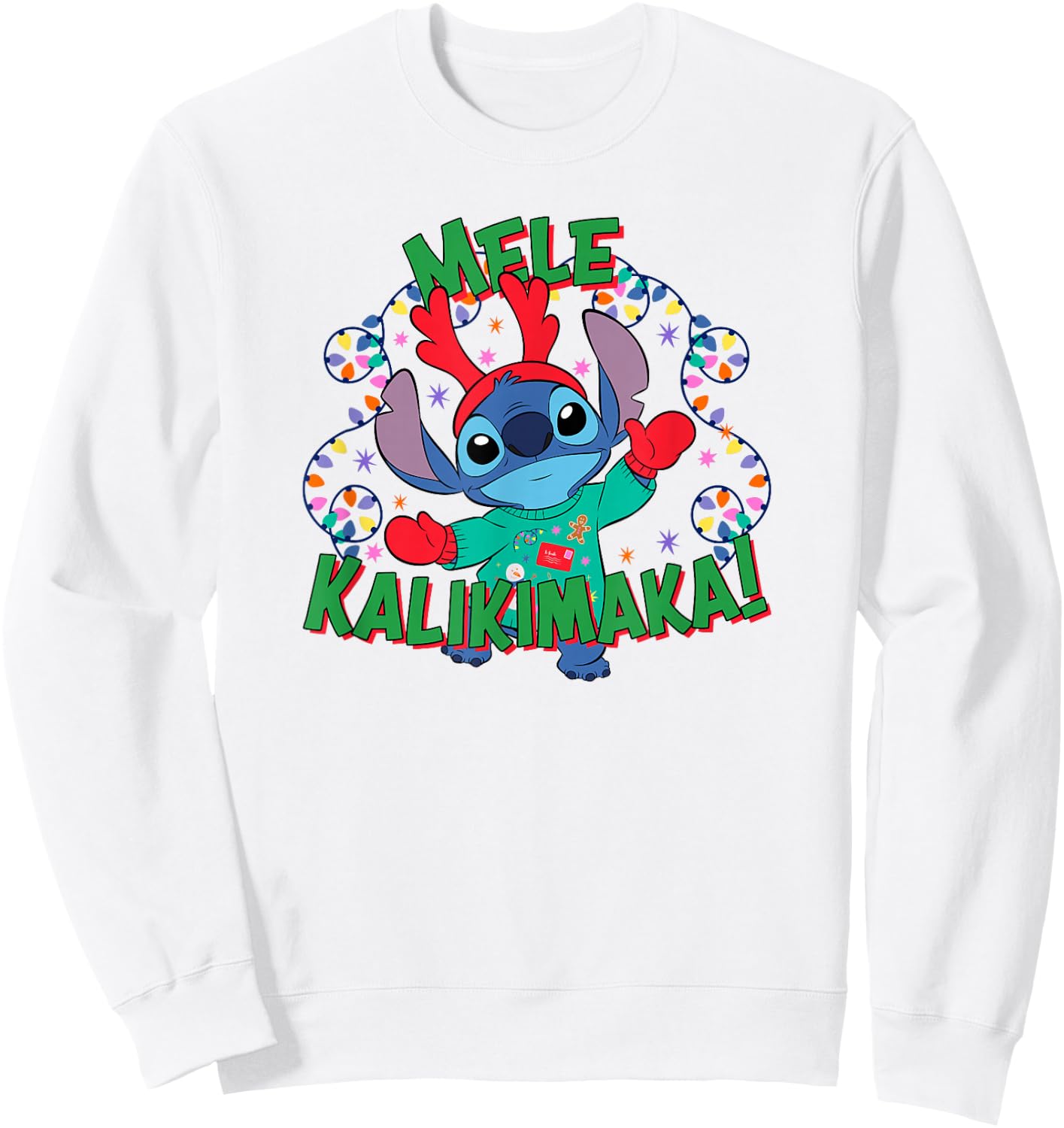Disney Lilo & Stitch Christmas Mele Kalikimaka! Sweatshirt - Sweatshirt | White