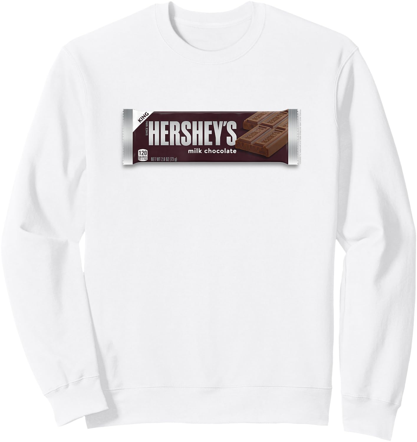 Hershey's King Milk Chocolate Bar Tasty Logo Sweatshirt - Sweatshirt | White