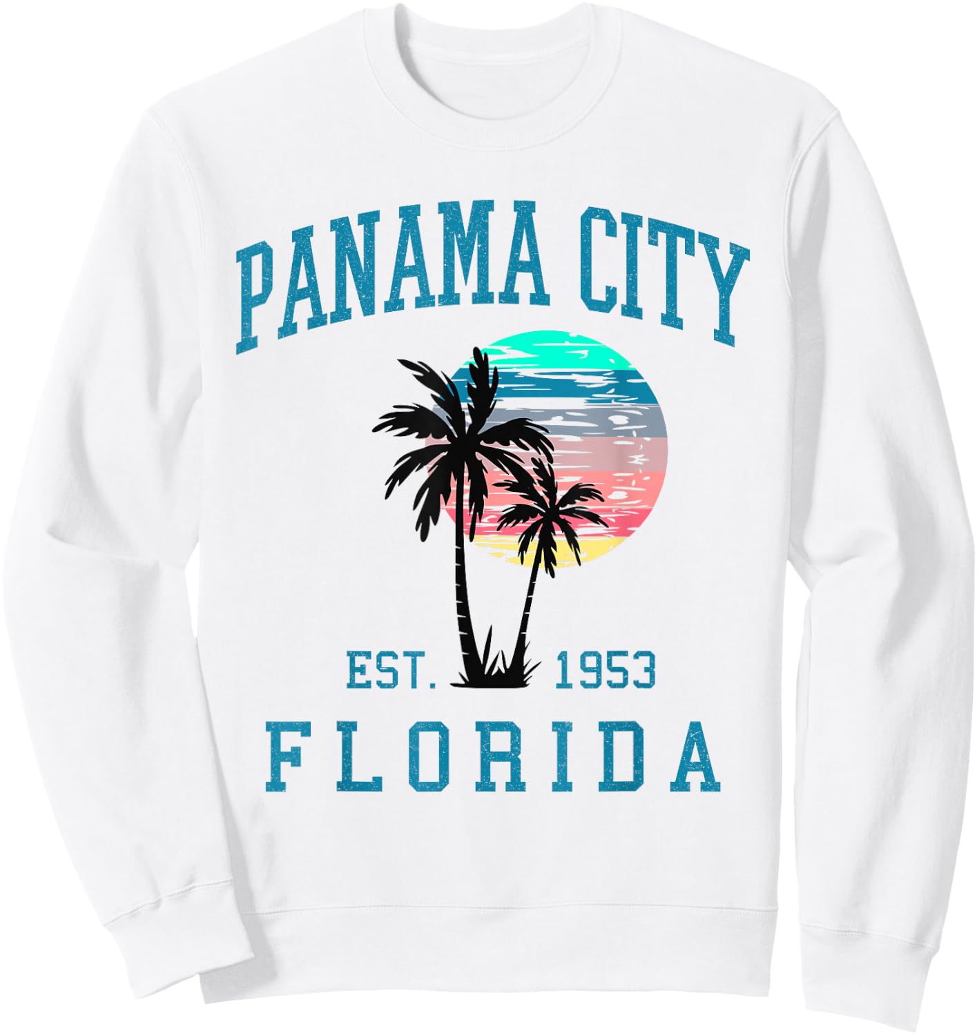 Panama City Florida Spring Vacations Beach Palm Trees Summer Sweatshirt - Sweatshirt | White