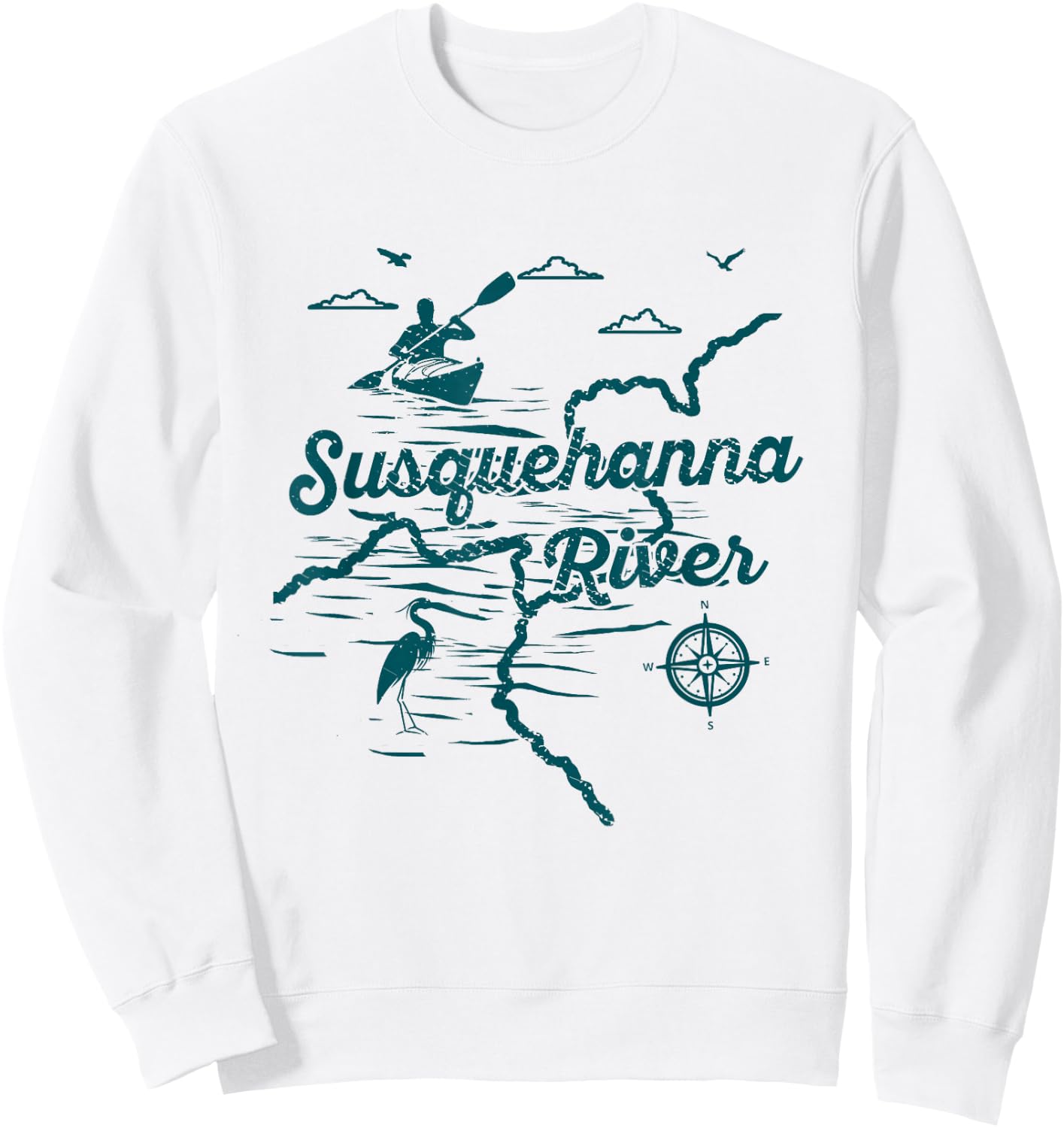 Susquehanna River Nature Lover Kayaking Pennsylvania Kayaker Sweatshirt - Sweatshirt | White