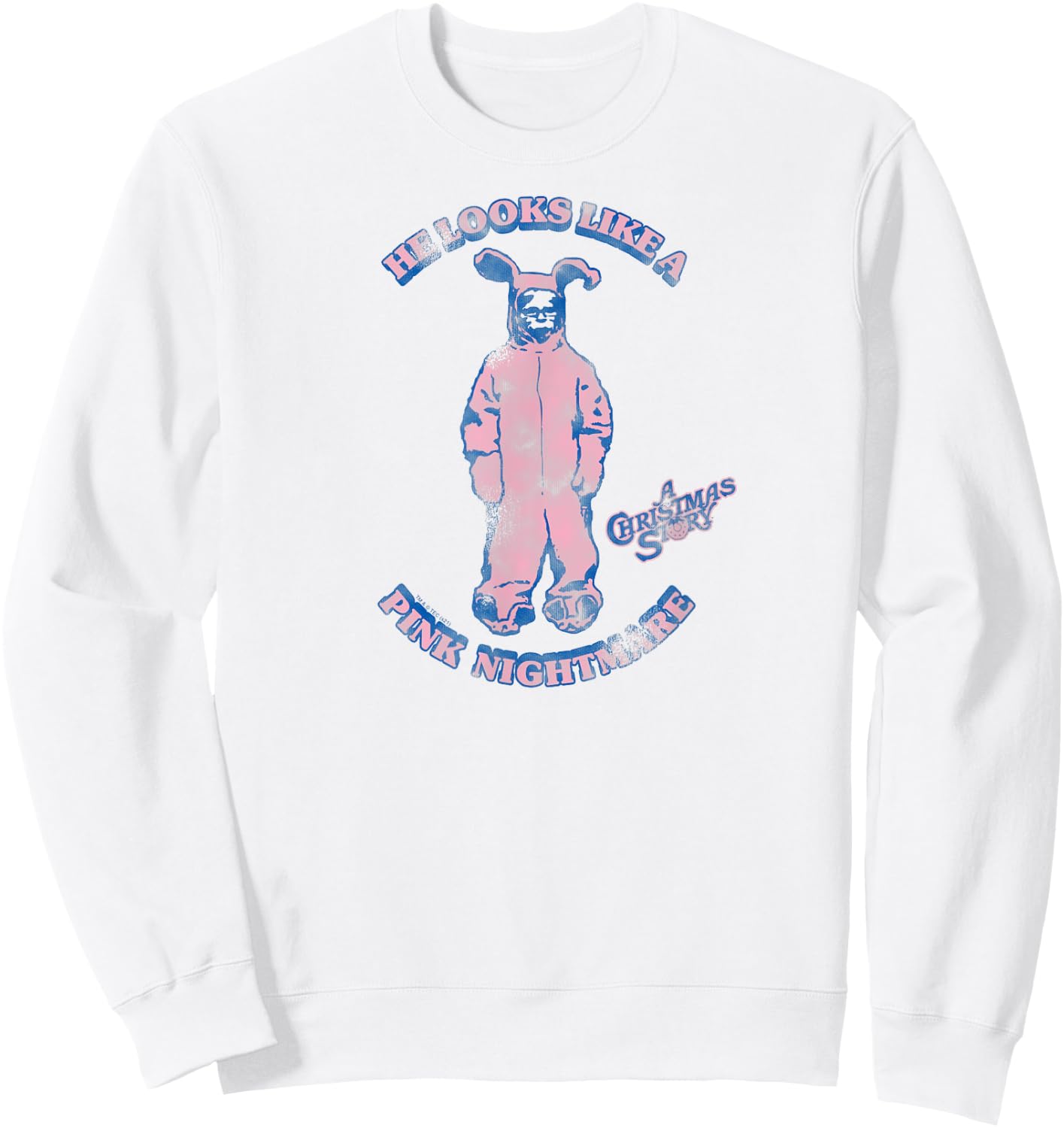 A Christmas Story Ralphie Looks Like A Pink Nightmare Funny Sweatshirt - Sweatshirt | White