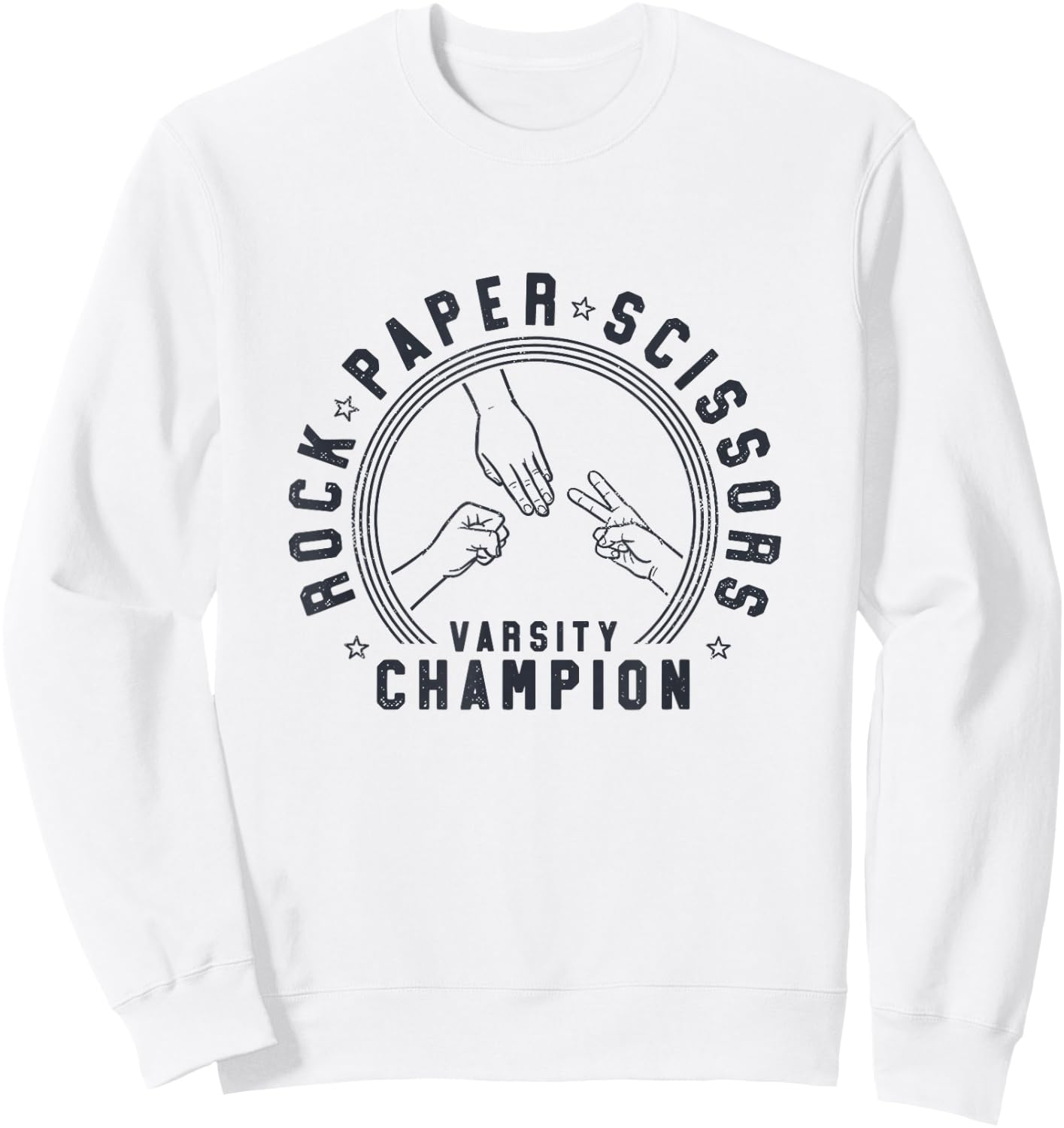 Rock Paper Scissors Champion Sweatshirt - Sweatshirt | White
