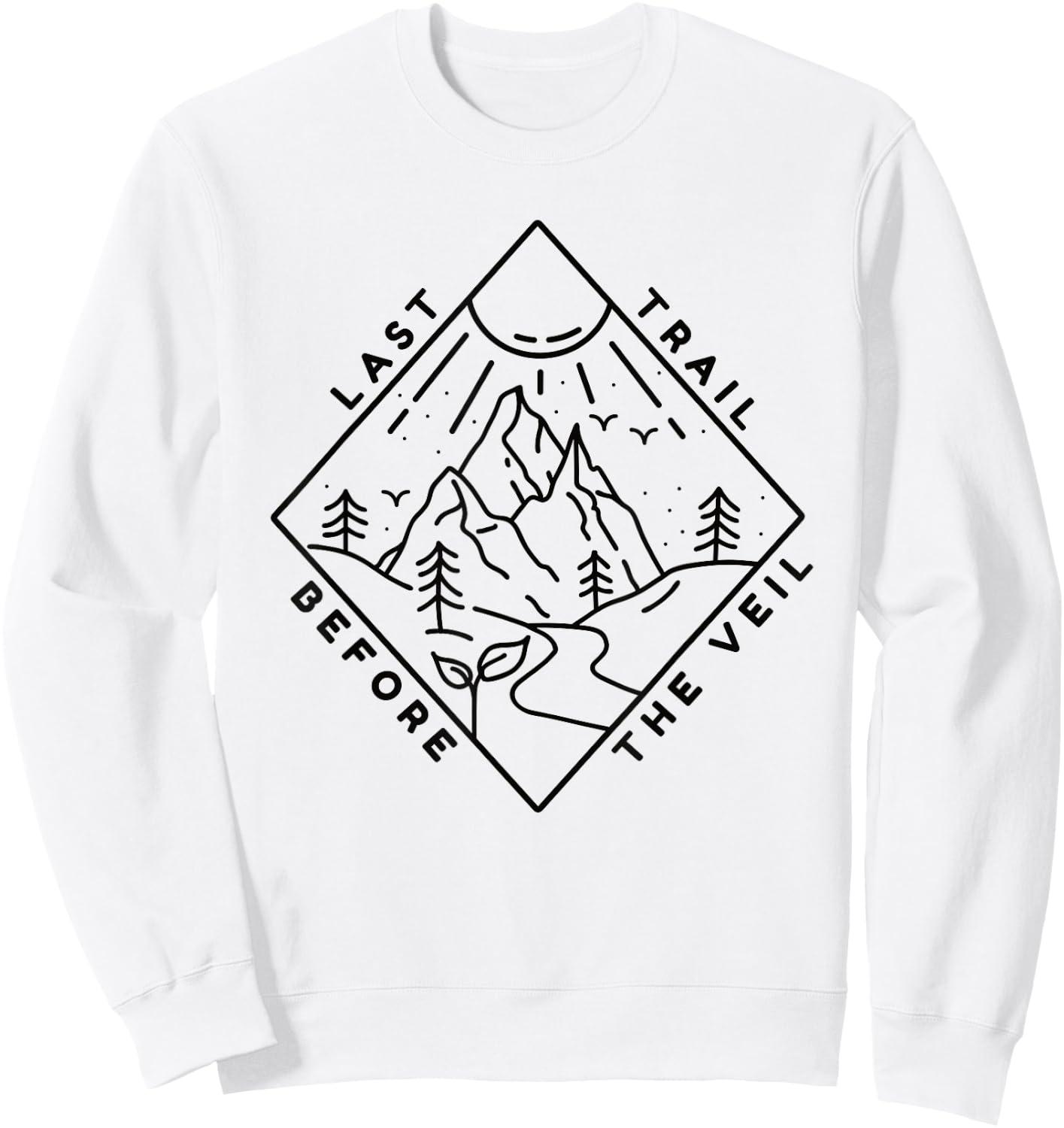 Bachelorette Hiking Mountain Last Trail Before The Veil Sweatshirt - Sweatshirt | White