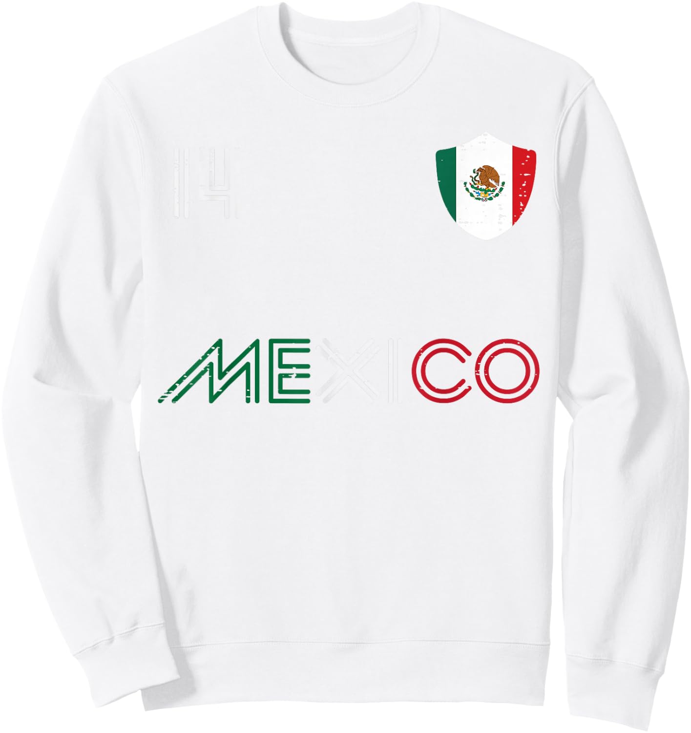 Mexico Flag 14 Mexican Soccer Fan Men Women Boys Girls Kids Sweatshirt - Sweatshirt | White