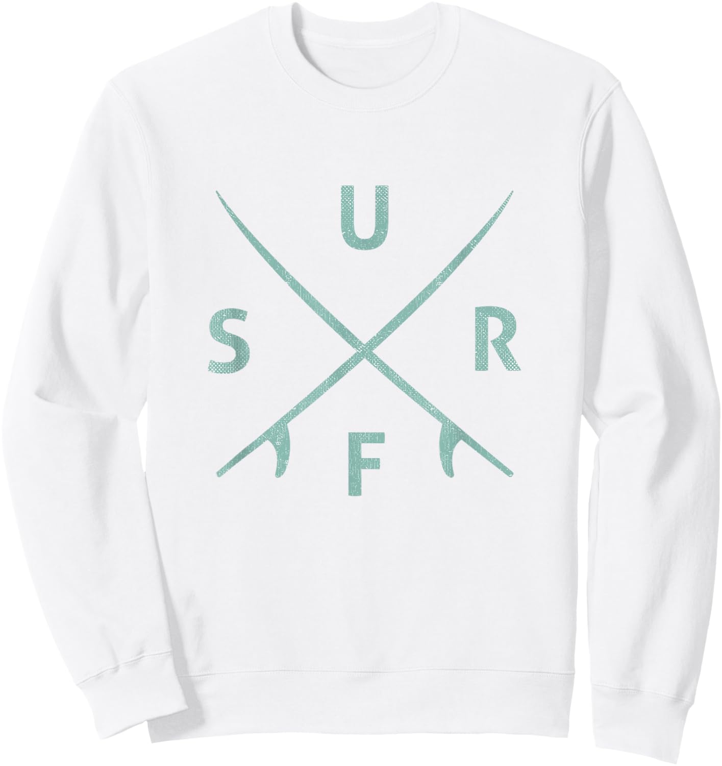Subtle Wave Surfing Shirts Surf Logo Sweatshirt - Sweatshirt | White