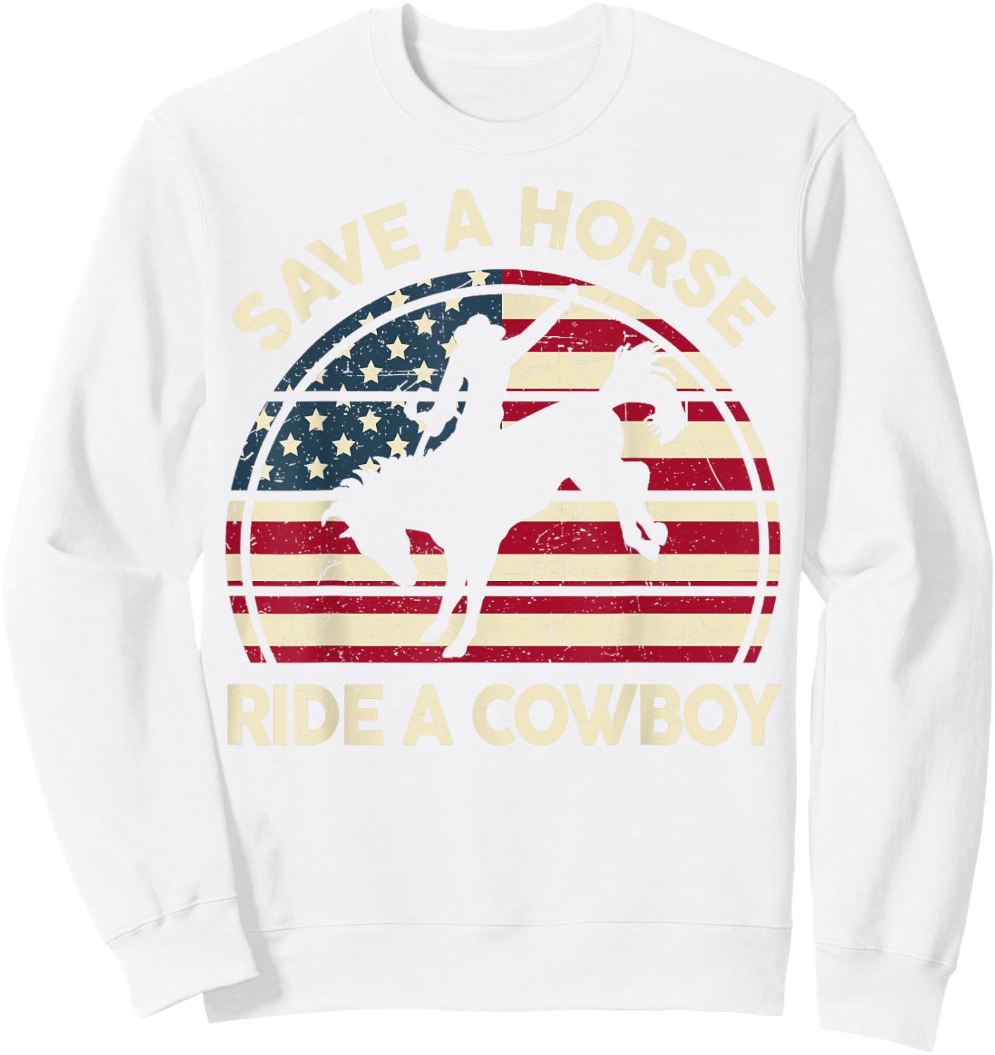 Horse Racing Shirt Save A Horse Ride A Cowboy Horse Lover Sweatshirt - Sweatshirt | White