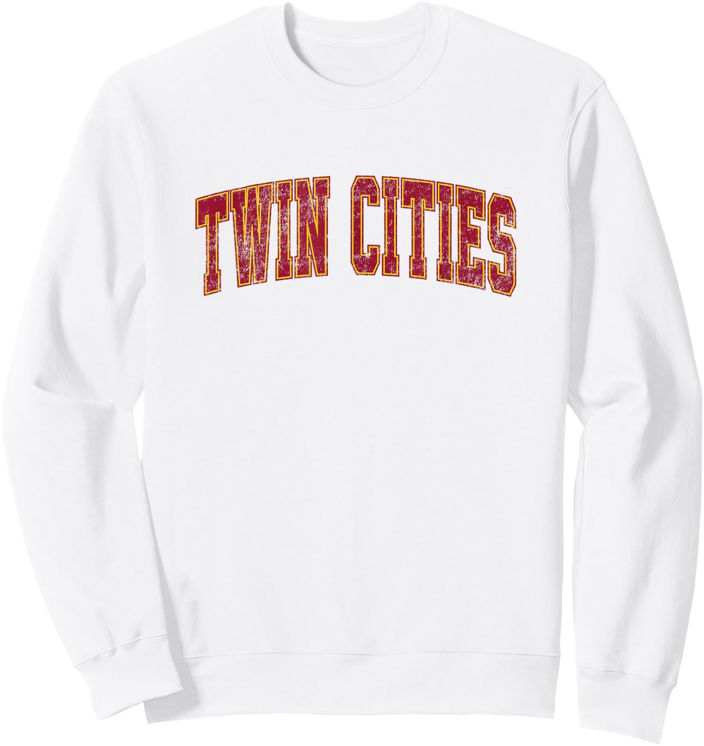 Twin Cities Minnesota MN Vintage Athletic Sports Sweatshirt - Sweatshirt | White