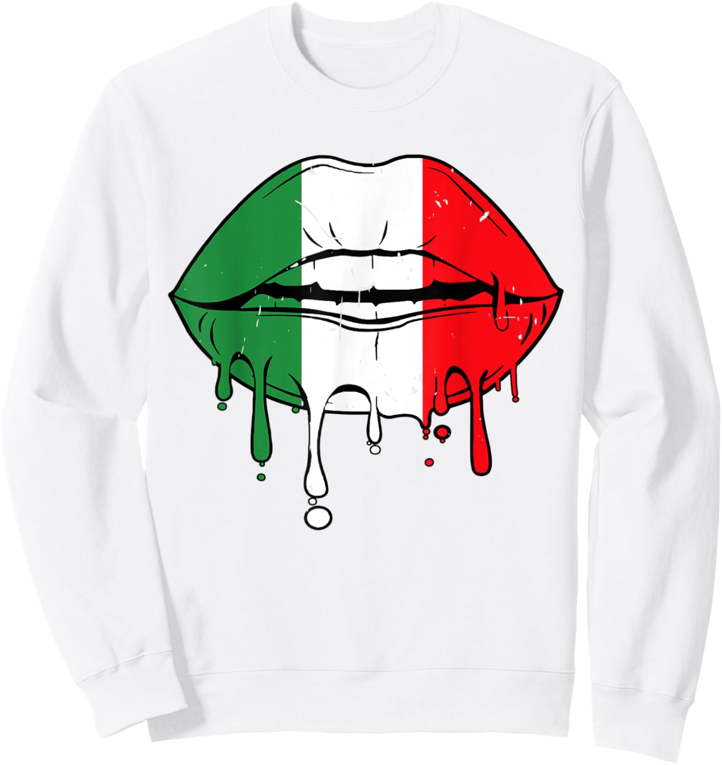 Cinco De Mayo Outfit Women Men Sexy Lip Mexican Flag Funny Sweatshirt - Sweatshirt | White