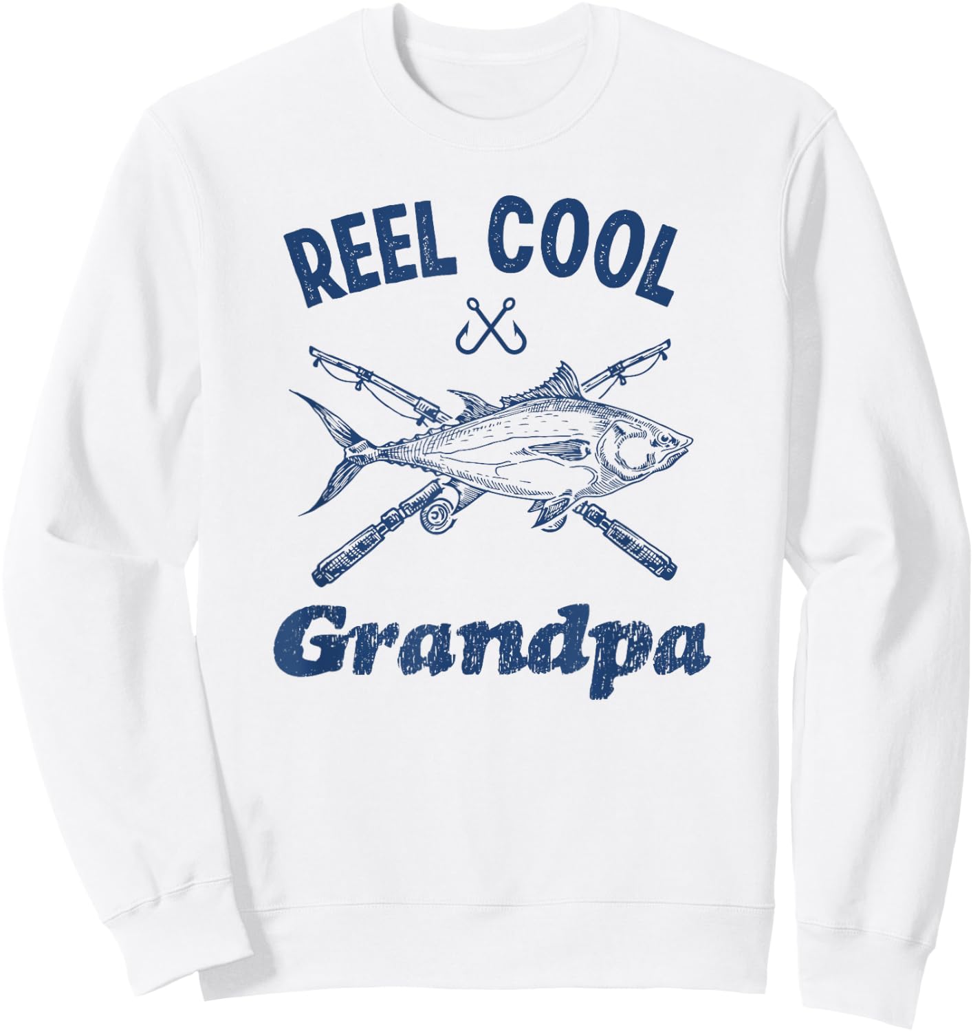 Reel Cool Grandpa Fishing Vintage Sweatshirt - Sweatshirt | White