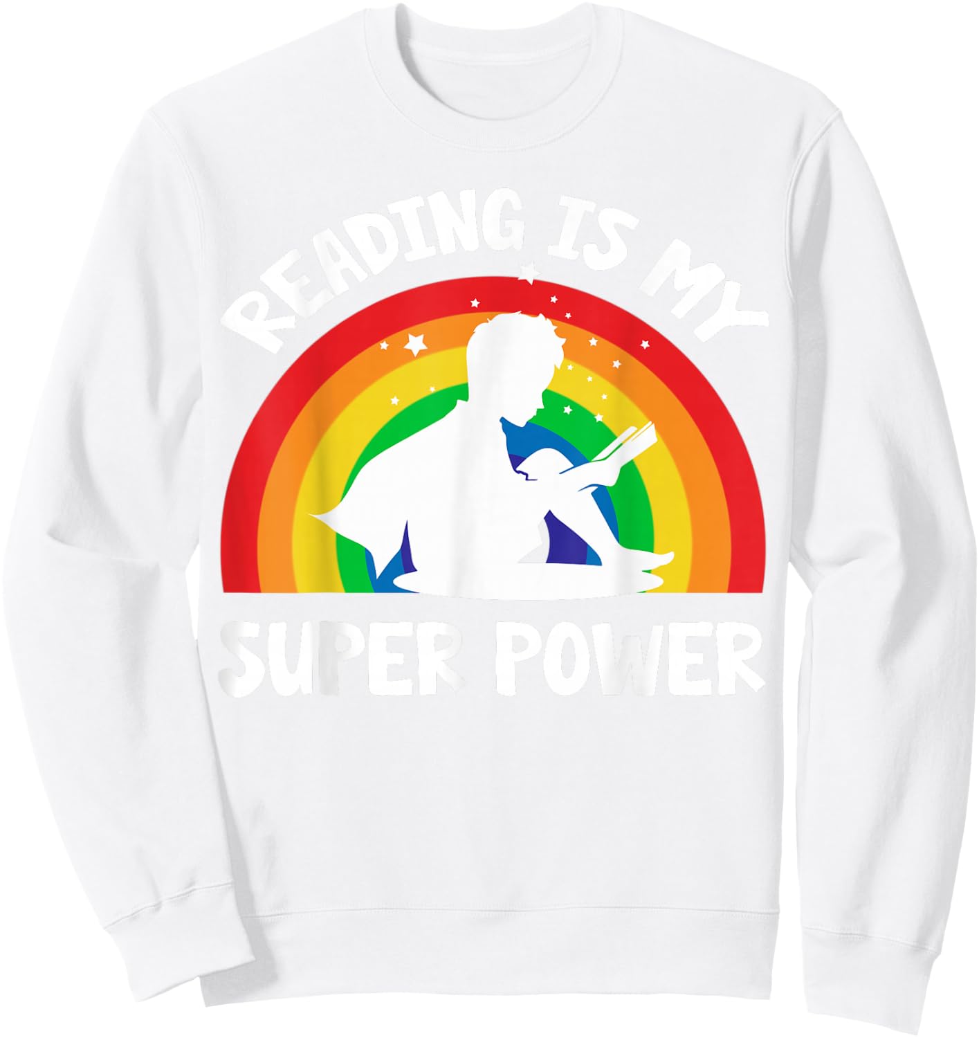 Reading Is My Superpower Book-Shirt Kids Boy Toddler Teacher Sweatshirt - Sweatshirt | White