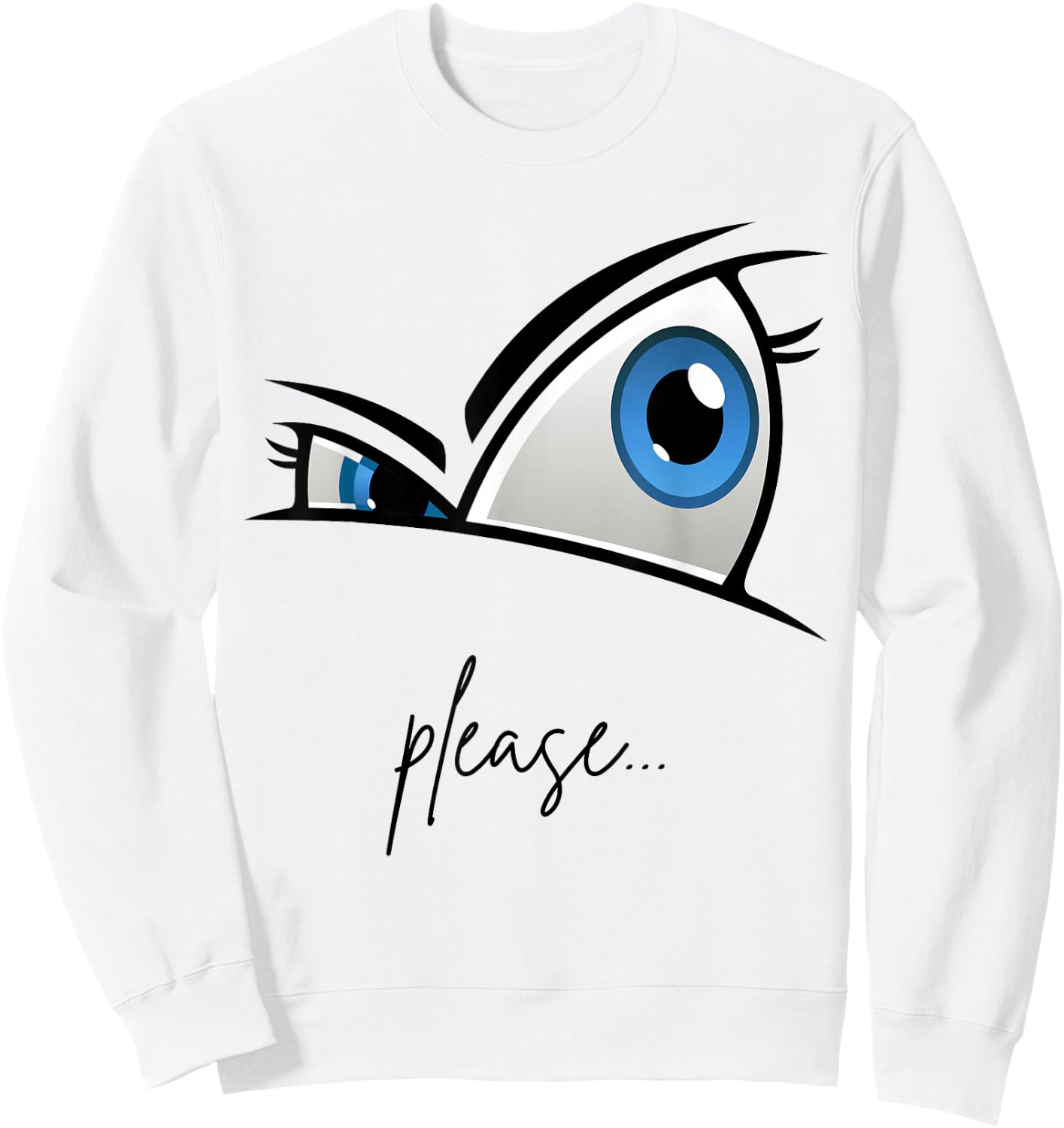 Funny Sarcastic Humor, Sideway Side Stink EYE Sweatshirt - Sweatshirt | White