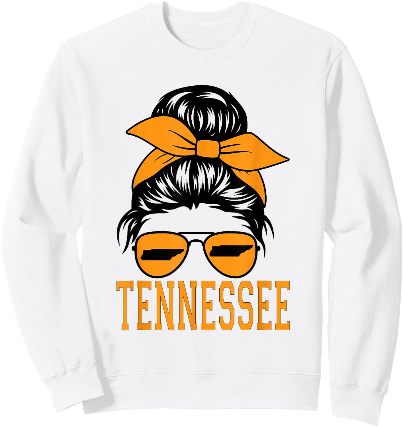 Tennessee State Women Tennessee Game Day Messy Bun TN Sweatshirt - Sweatshirt | White
