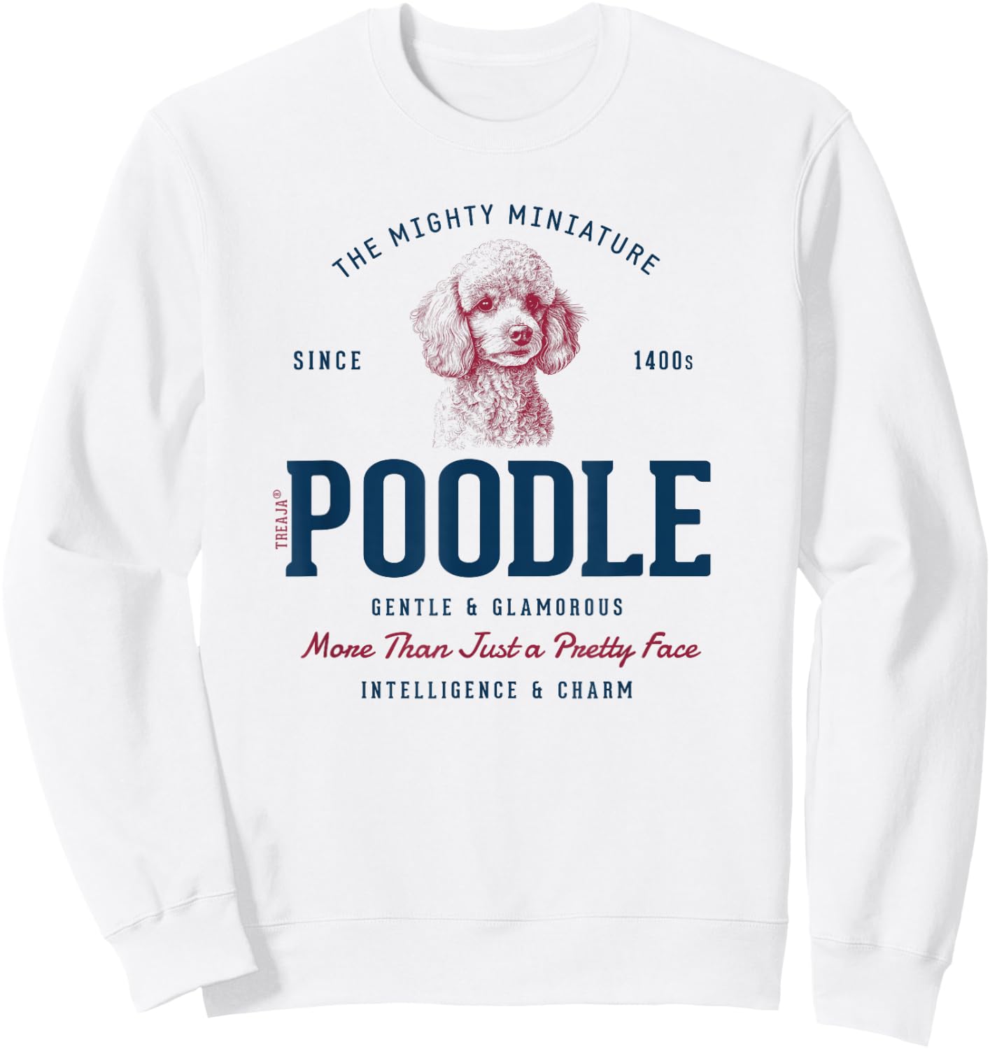 Retro Styled Vintage Miniature Poodle Sweatshirt - Sweatshirt | White