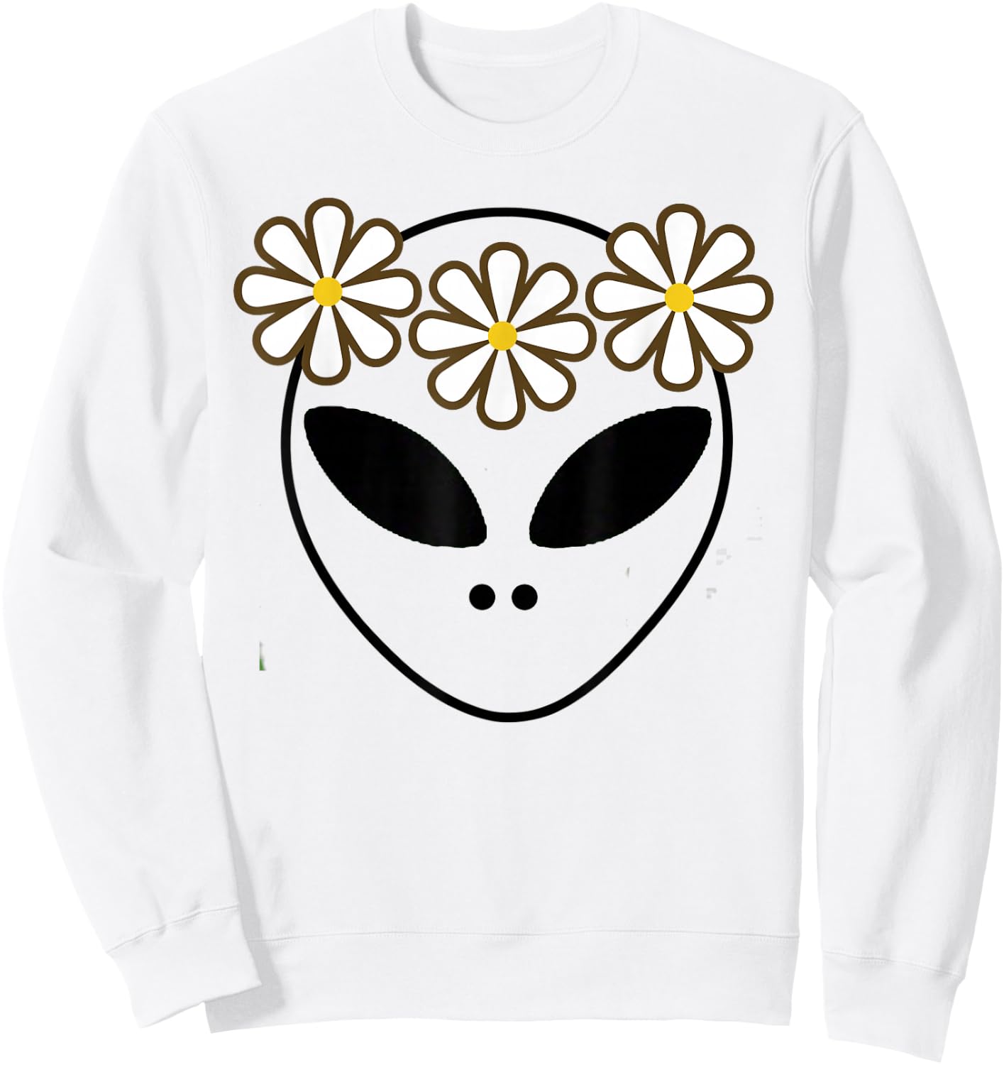 Alien Costume Halloween Cute Green Aliens Face Kawaii Sweatshirt - Sweatshirt | White