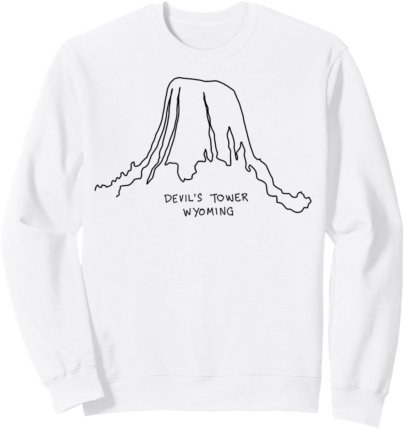 Devil's Tower Wyoming Cowboy State National Park Buffalo Sweatshirt - Sweatshirt | White