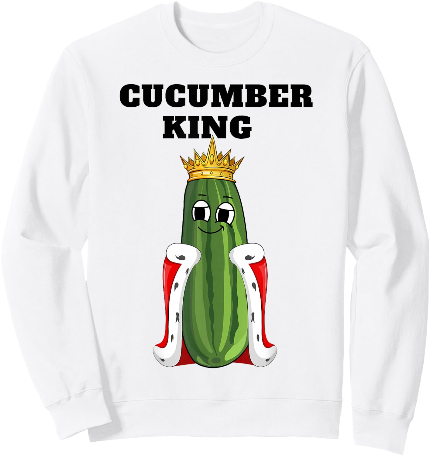 Cucumber King | Boys Cucumber Lover Design | Cucumber Sweatshirt - Sweatshirt | White