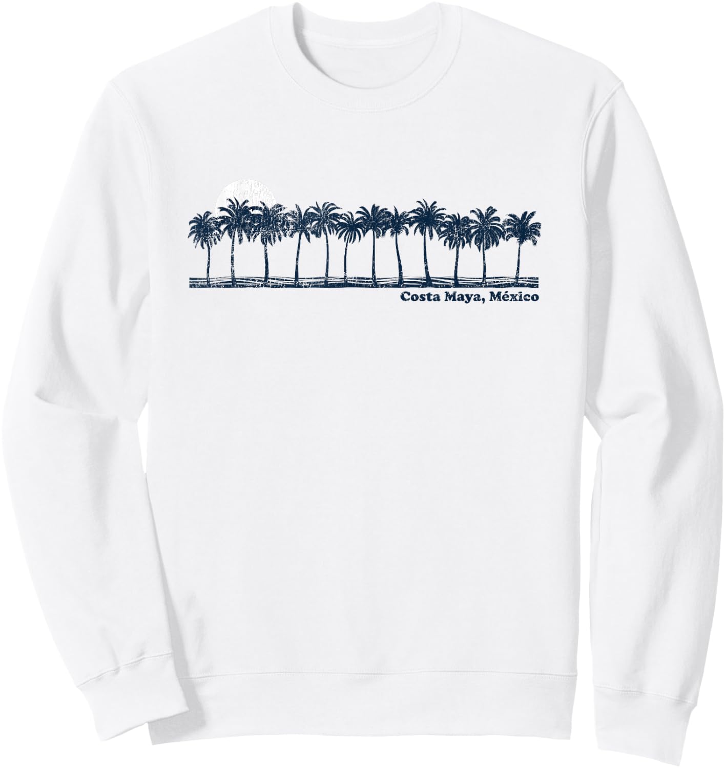 Costa Maya Vintage 70s Retro Throwback Design Sweatshirt - Sweatshirt | White