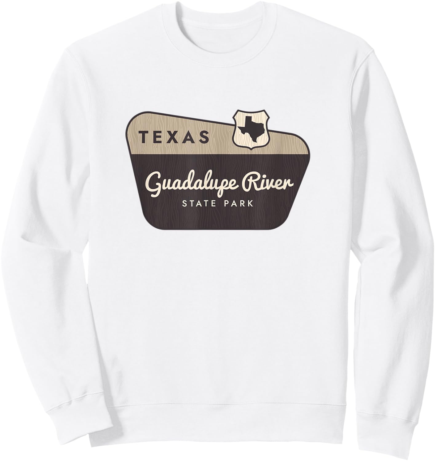 Guadalupe River State Park Texas TX Welcome Sign Vacation Sweatshirt - Sweatshirt | White