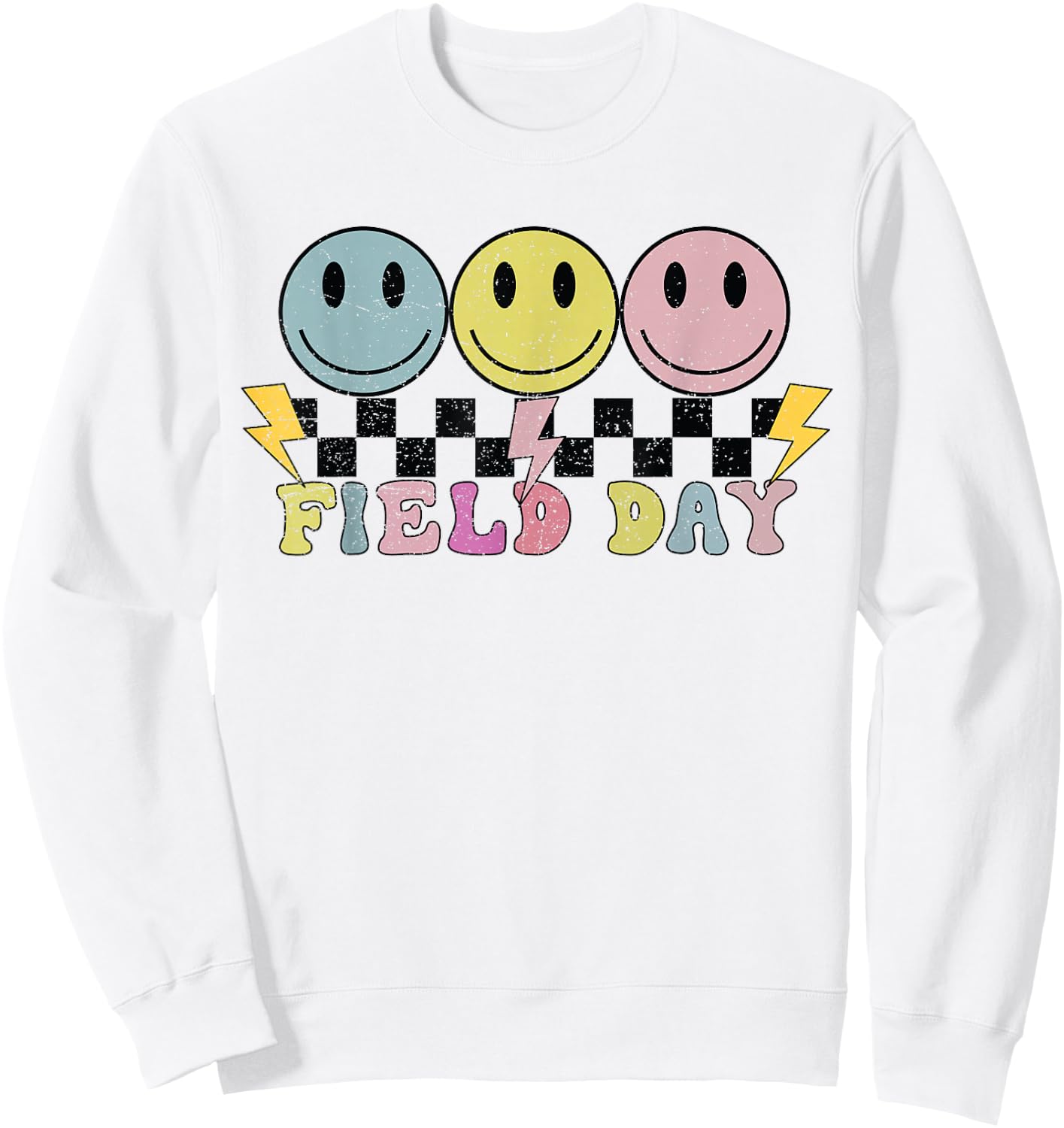 Hippie Retro Field Day Design for Kids, Teachers Field Day Sweatshirt - Sweatshirt | White