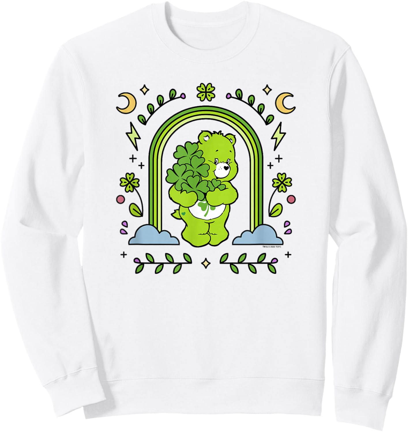 Care Bears St. Patrick's Day Good Luck Bear Rainbow Arch Sweatshirt - Sweatshirt | White