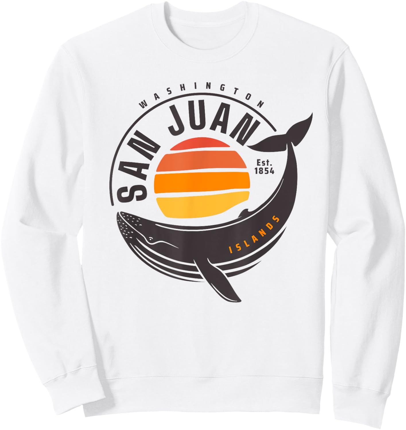 San Juan Island Washington Sunset Sweatshirt - Sweatshirt | White